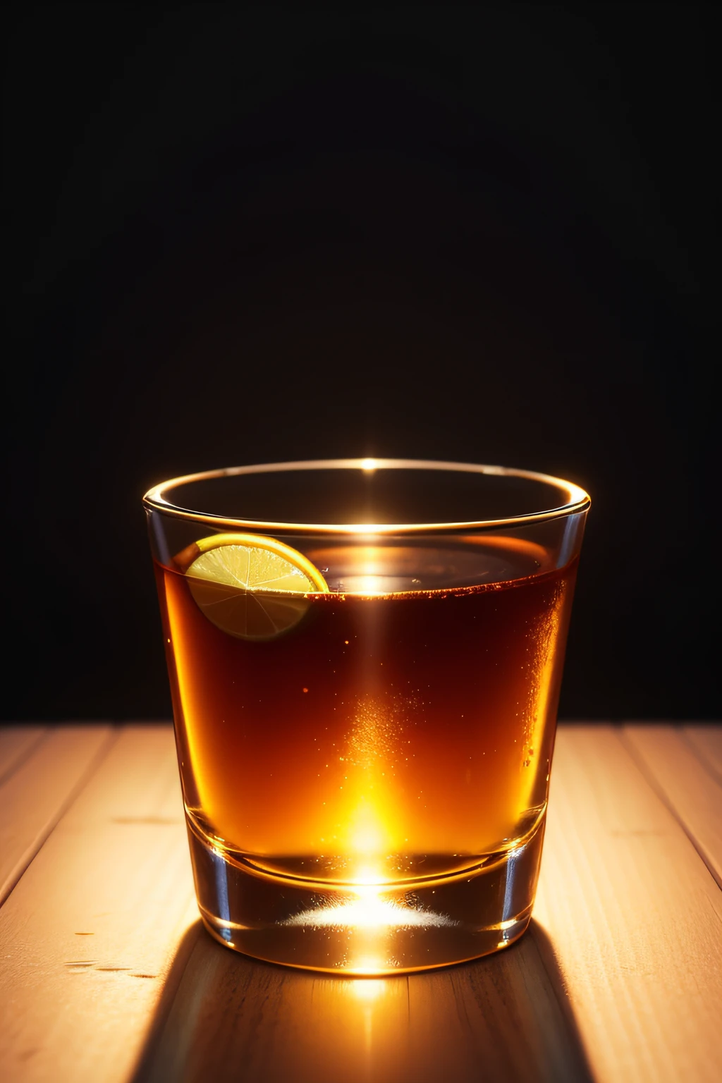 Shot glass of cachaça with transparent background