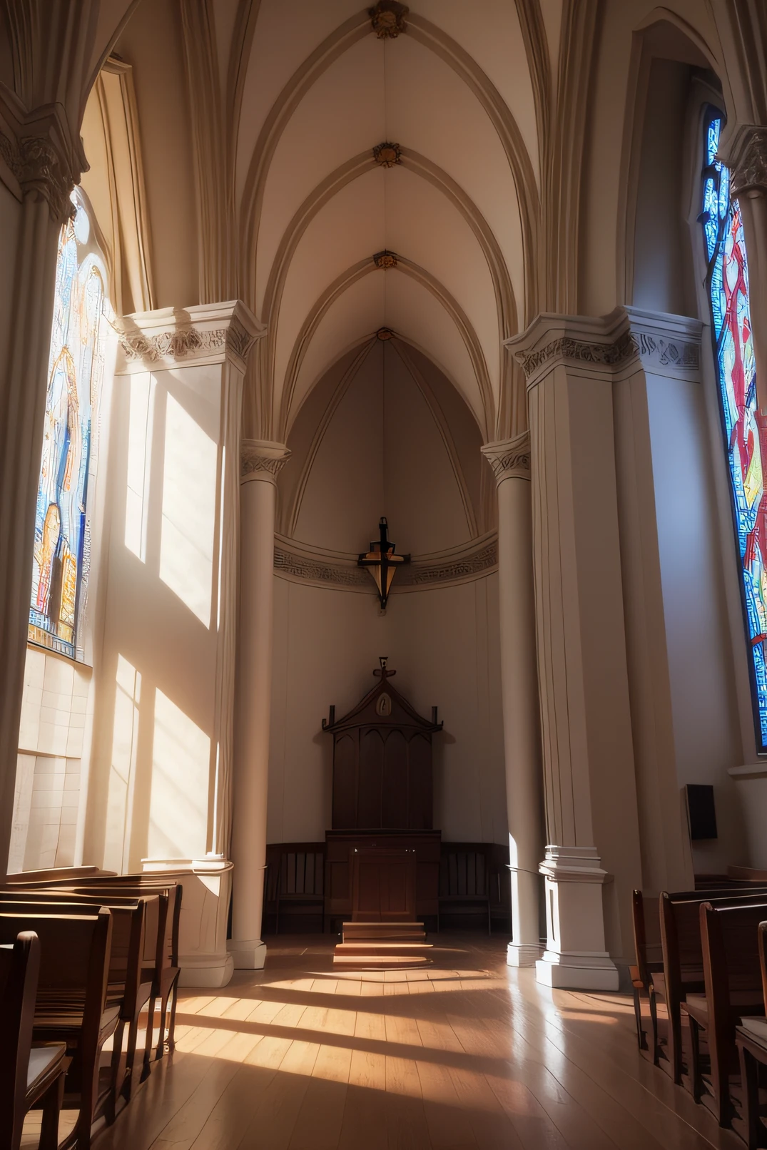 inside the corner of a church