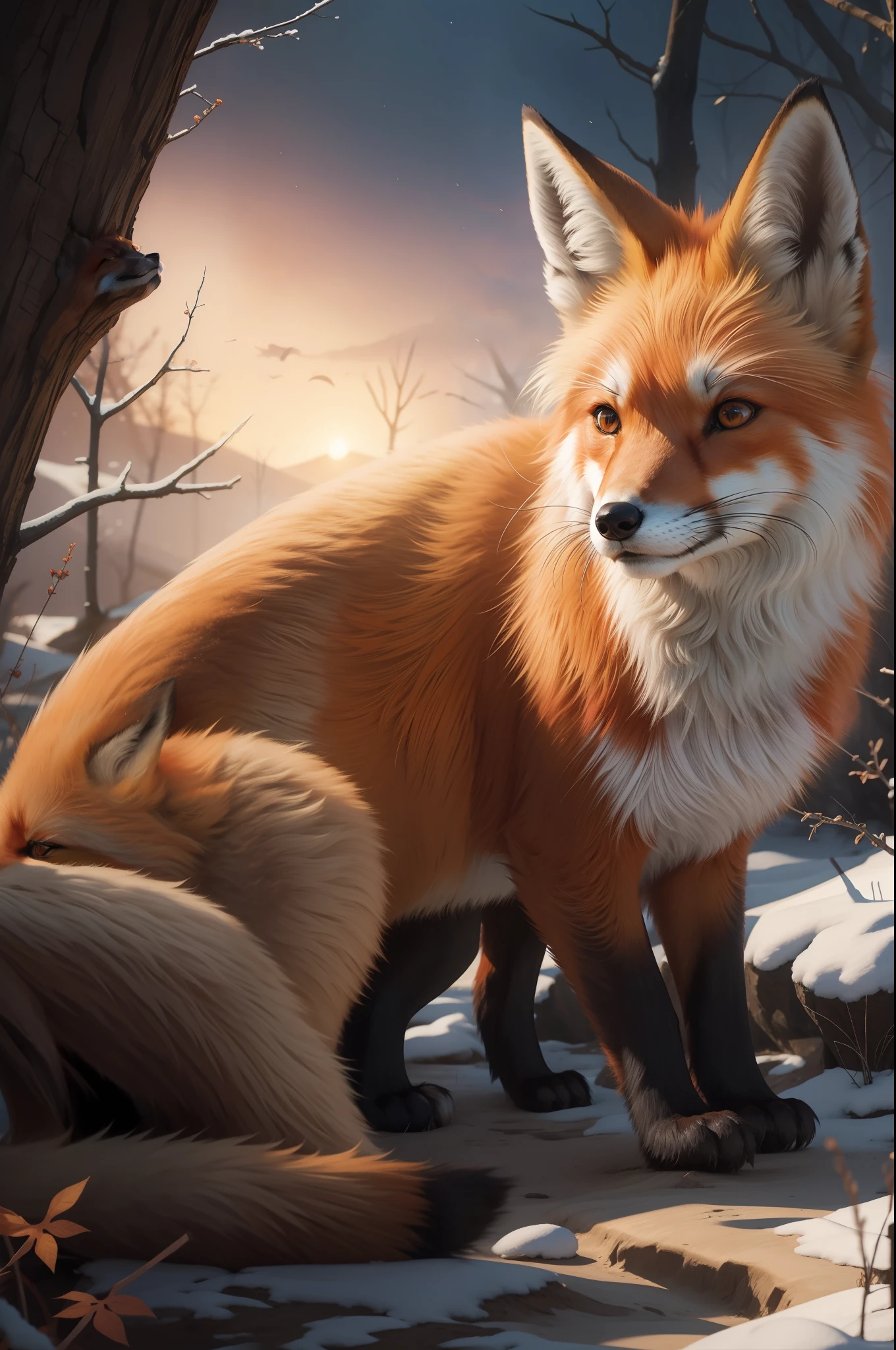 red fox, fantasy style, smoothlight
