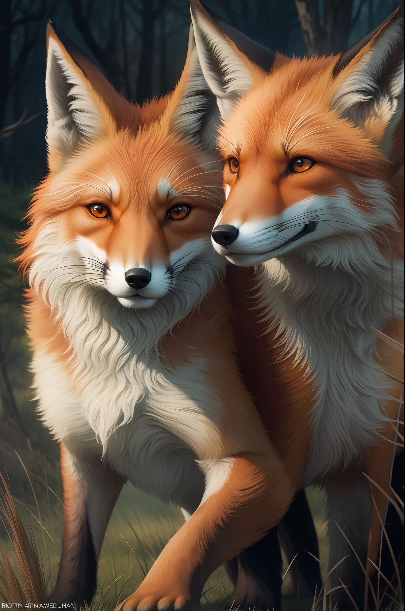 red fox, high fantasy style