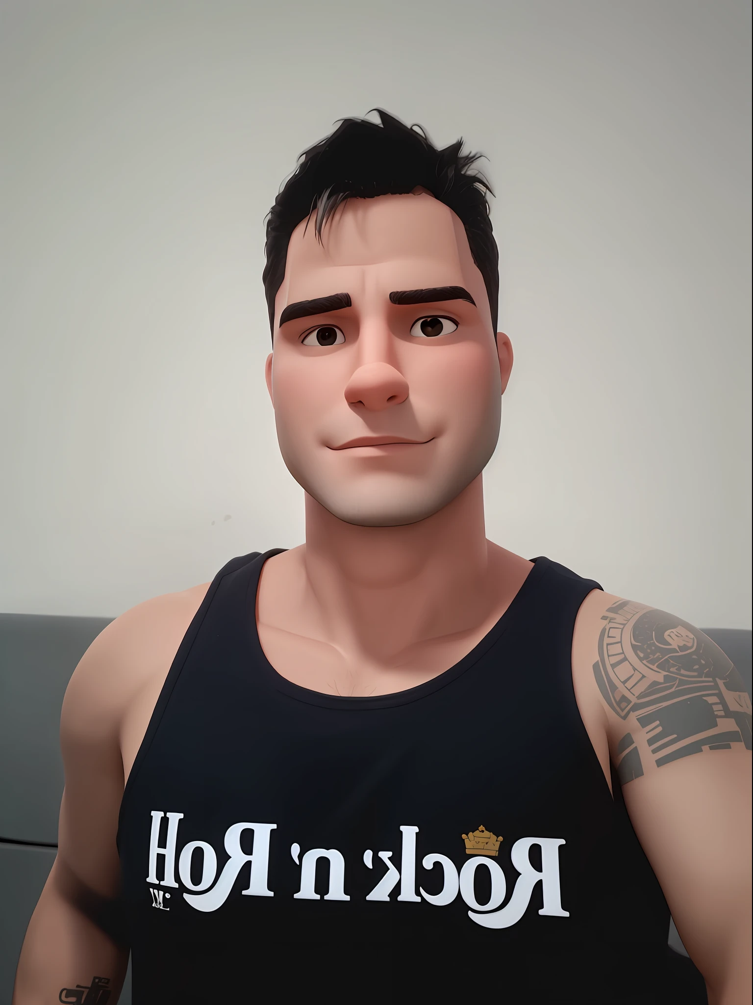 Homem de camisa preta e gravata vermelha taken in the early 2020s, foto do perfil, cerca de 3 5 anos, 2 3 anos, andres rios, Cristiano Orrillo, Relaxed photo in cartoon style, modelo 3D