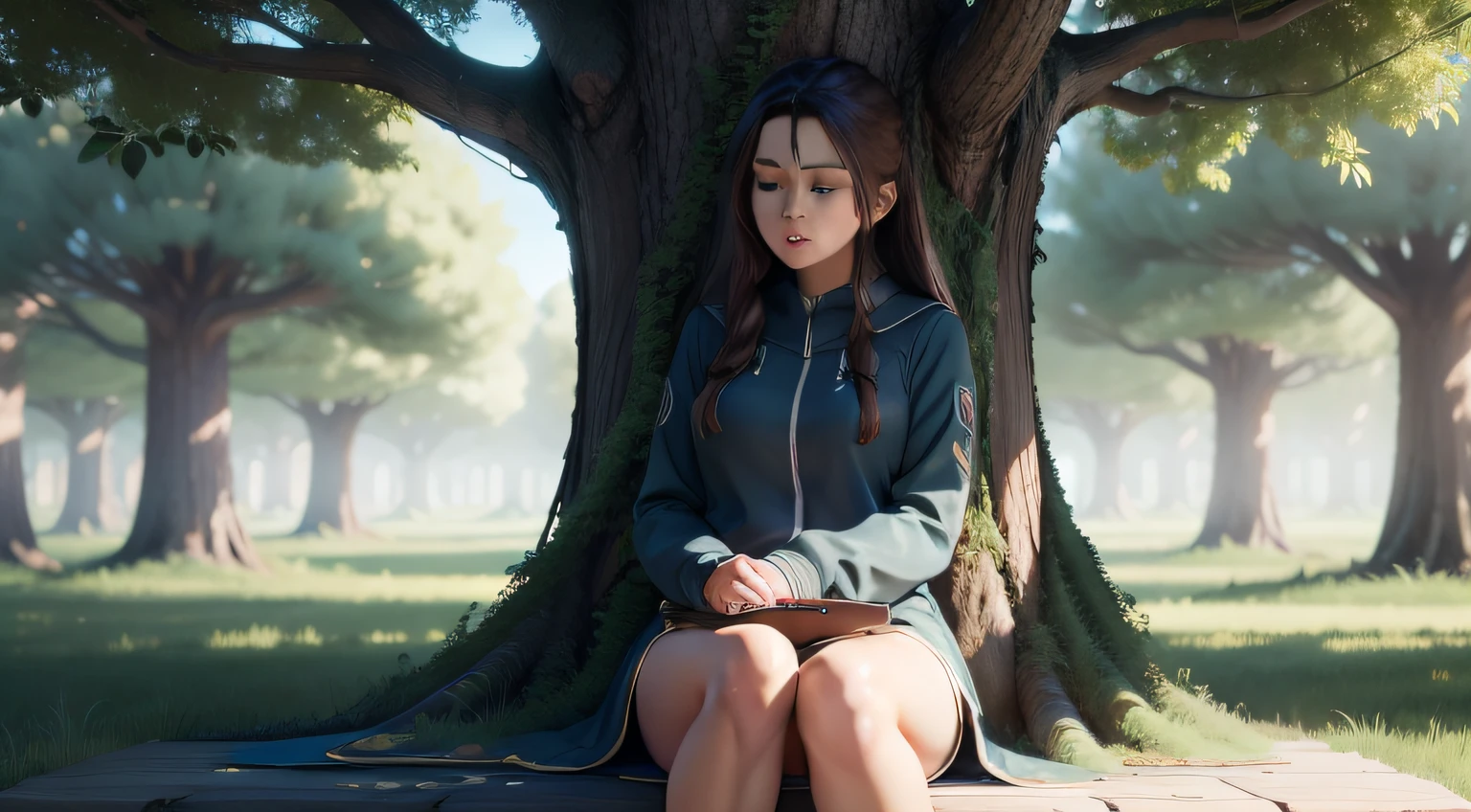 SOFIA SAT NEXT A VERY THOUGHTFUL TREE ULTRA REALISTIC 8K