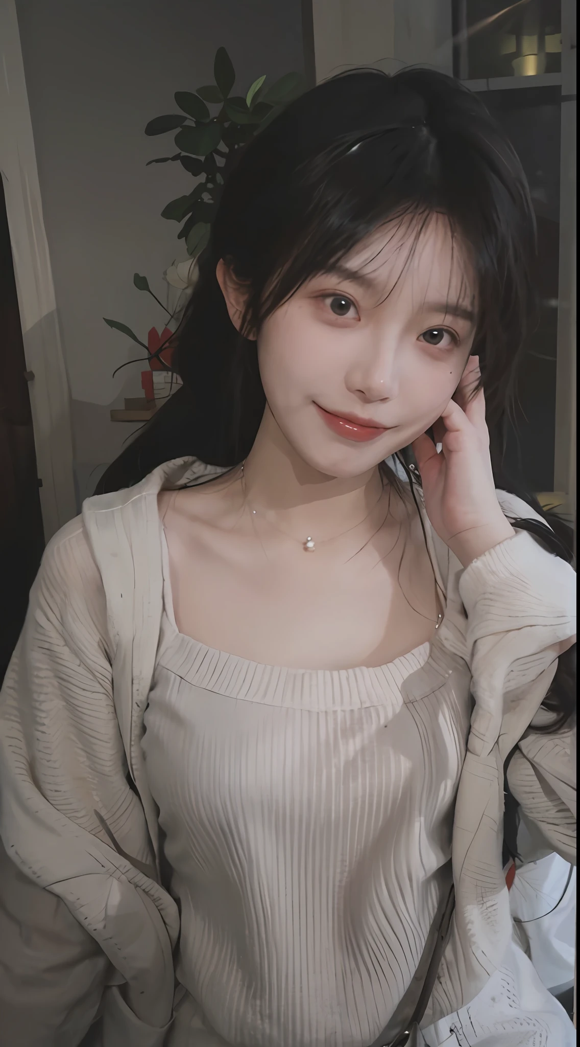 best qualtiy, 超高分辨率, (realisticlying:1.4),cute hairpin,Baoyu Girl,1girll, Raised sexy,a sense of atmosphere,Royal Sister,Beautiful woman with a slim figure:1.4, Abs:1.2, (High ponytail, mideum breasts:1.3), Pink cropped sweater:1.4, 浴室,Ultra-fine face,Elaborate Eyes,二重まぶた,ssmile,choker necklace