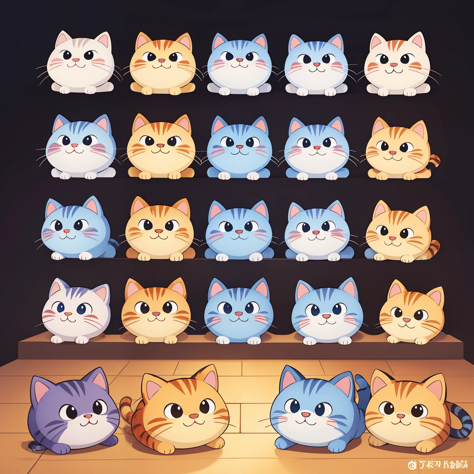 Cat character、a sticker、Various expressions