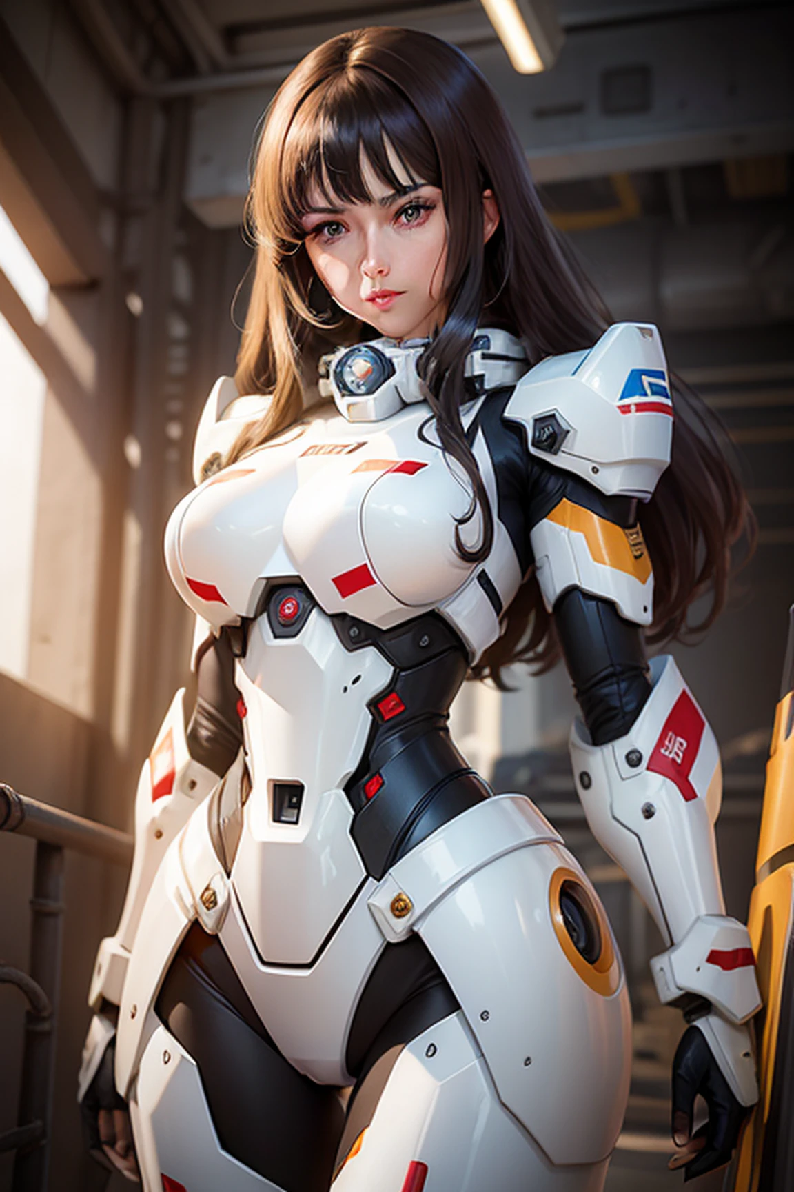 Mecha female brunette wild