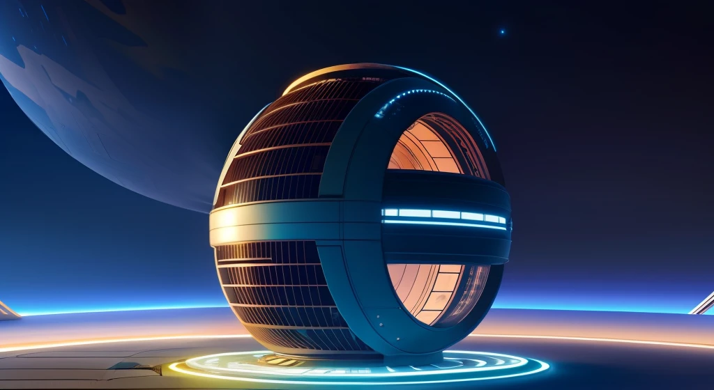 circular building, futurista, Tecnologia, Scifi, fiction, outro planeta, futurista, green background, ULTRARREALISTA, 8k