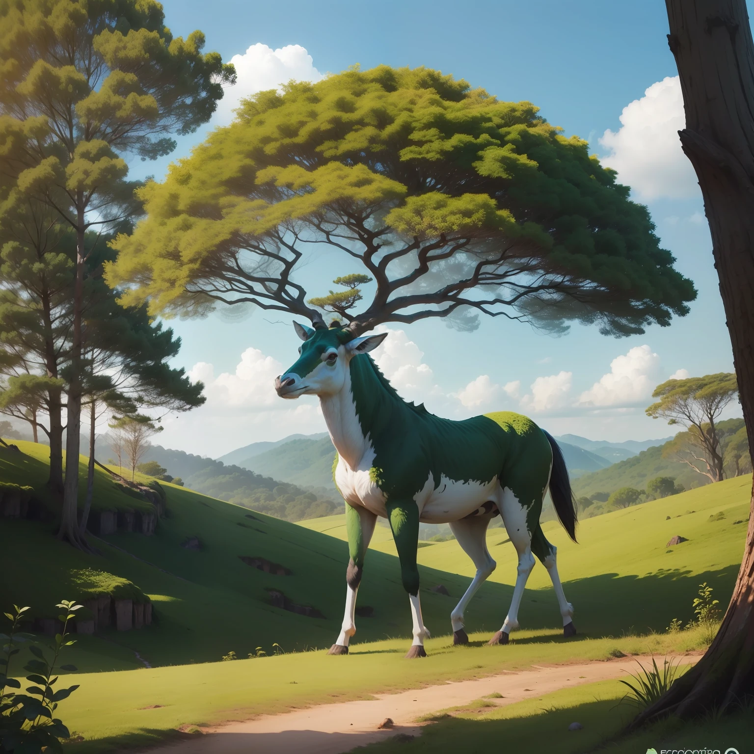 Logo escrito "Eco Edition", com uma arvore, arte muito detalhada, completamente inpiradora.