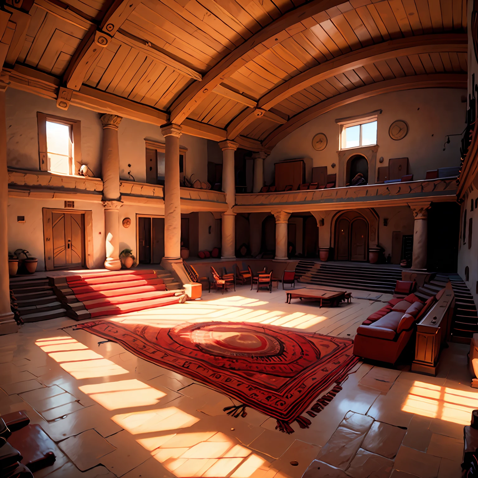 Une salle en marbre dans le style de sp4rt4