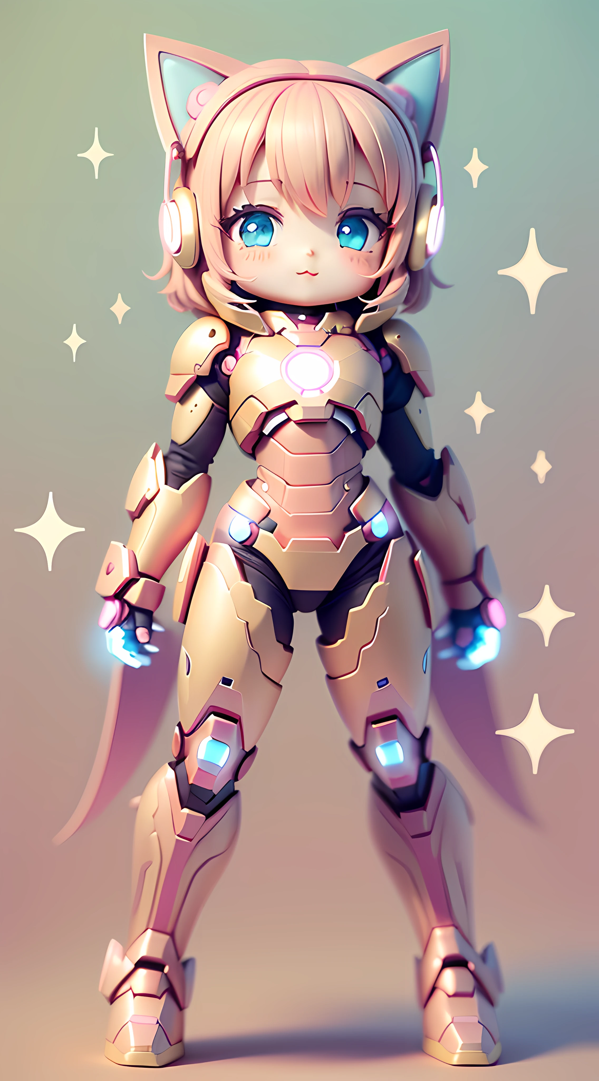 chibi ironman, kawaiitech, kawaii, cute, pastel colors, best quality, happy