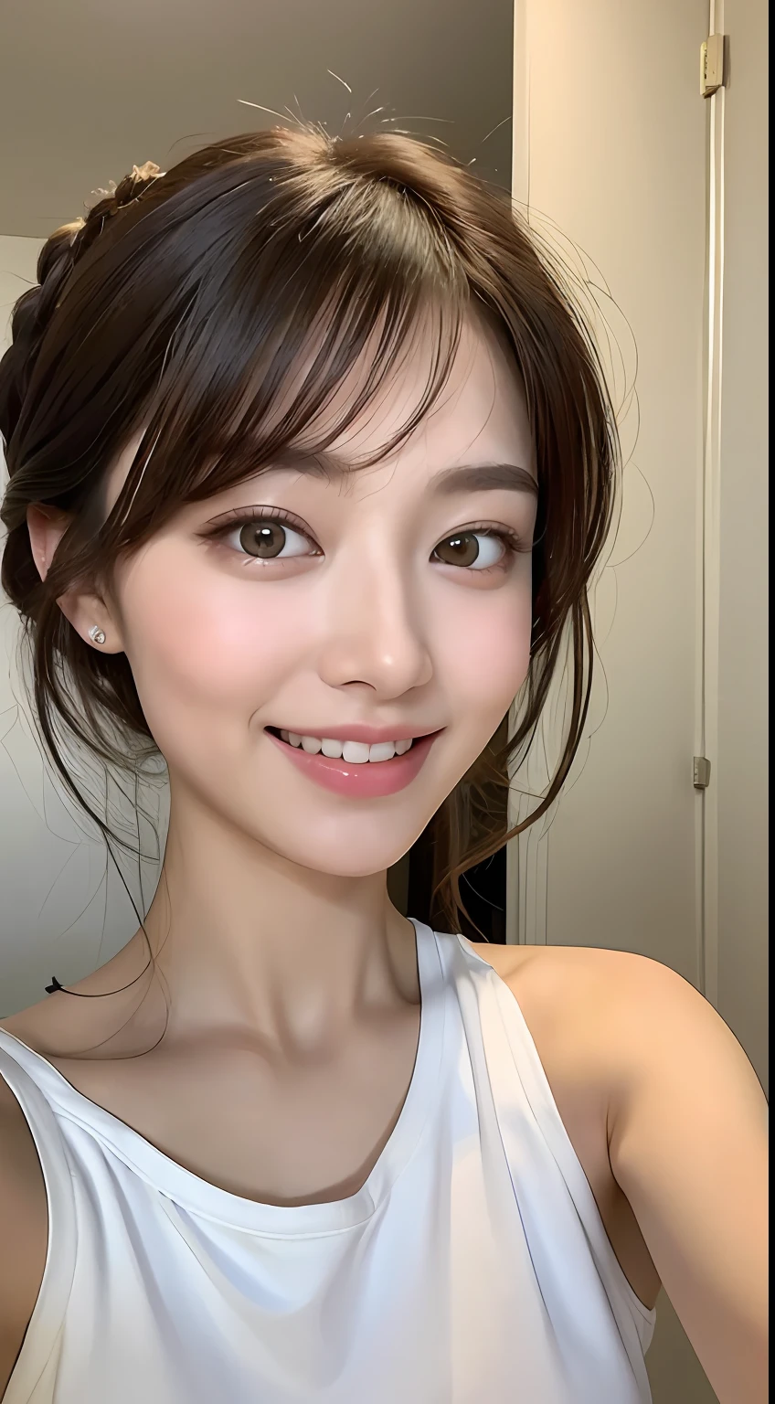 ((Best Quality, 8K, Masterpiece: 1.3)), 1girl, Slim Abs Beauty: 1.3, (Hairstyle Casual, Big Breasts: 1.2), Dress: 1.1, Super Fine Face, Delicate Eyes, Double Eyelids, Smile, Home