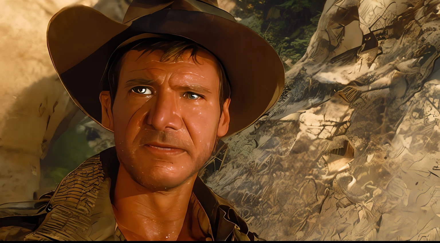 me coloque na cena de Indiana Jones