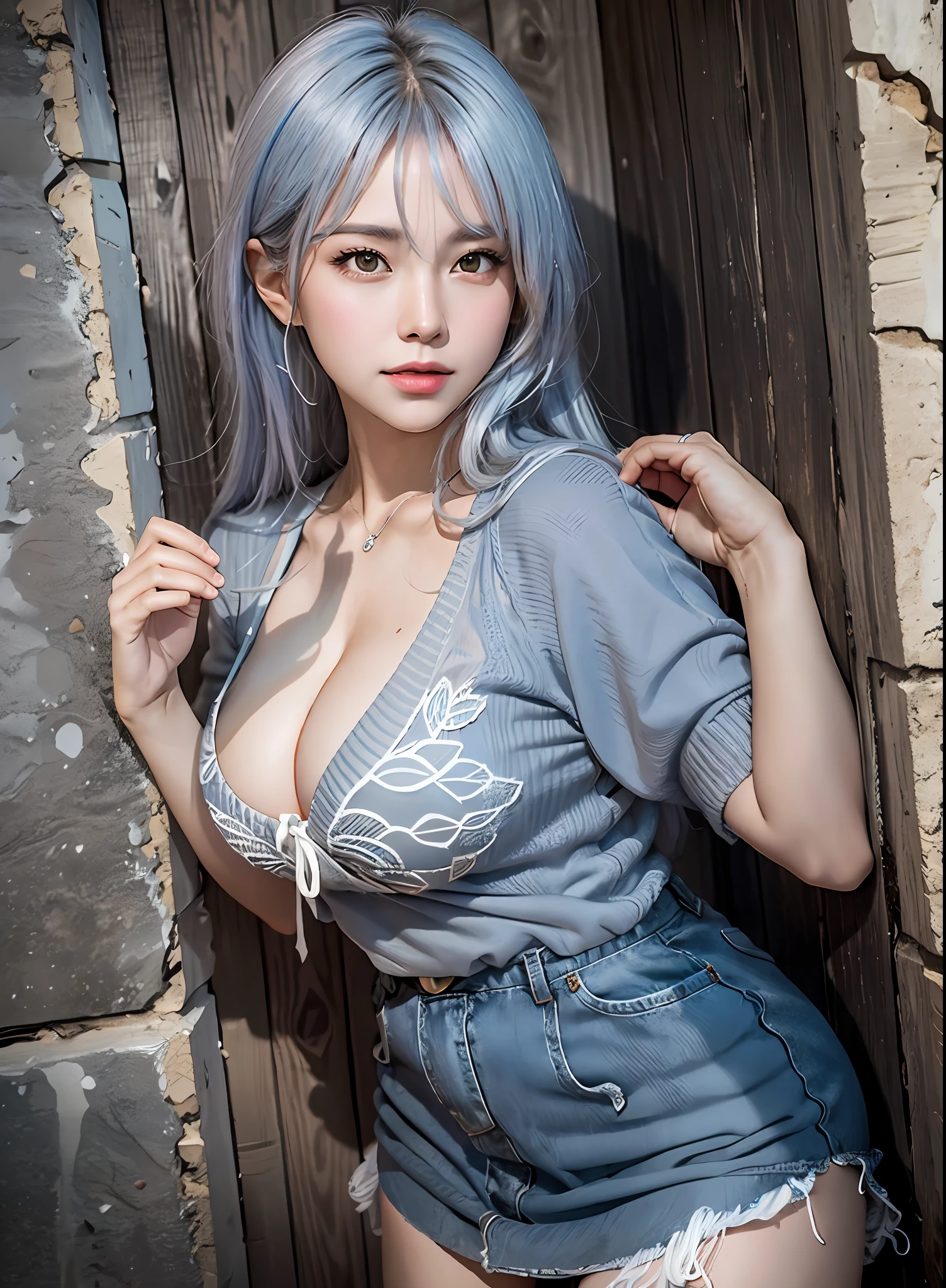 Azure lane Waifu Regensburg, cabelo azul longo com franja, seios grandes, clivagem, perfect composition, perfeito Waifu, sexy, atraente, ((best quality)), ((master part)), (circunstanciado:1.4), ..3d, uma imagem de uma bela estudante, camisa molhada, sweater, camisa social desabotoada, massive cleavage, mamas expostas, focado nos seios, ajoelhada na frente da professora, submisso, colarinho de escravo, maquiagem, batom, corar, exotic, Asian and Spanish, HDR (high dynamic range),ray tracing,NVIDIA RTX,Super-Resolution,irreal 5,Subsurface scattering,PBR Texturing,Post-processing,anisotropic filtering,Profundidade de campo,Maximum clarity and sharpness,Texturas multicamadas,Mapas de Albedo e Especular,surface shading,Accurate simulation of light-material interaction,perfectly proportions,octan render,Two-tone lighting,Ampla abertura,ISO baixo,White balance,rule of thirds,8K BRUTO,