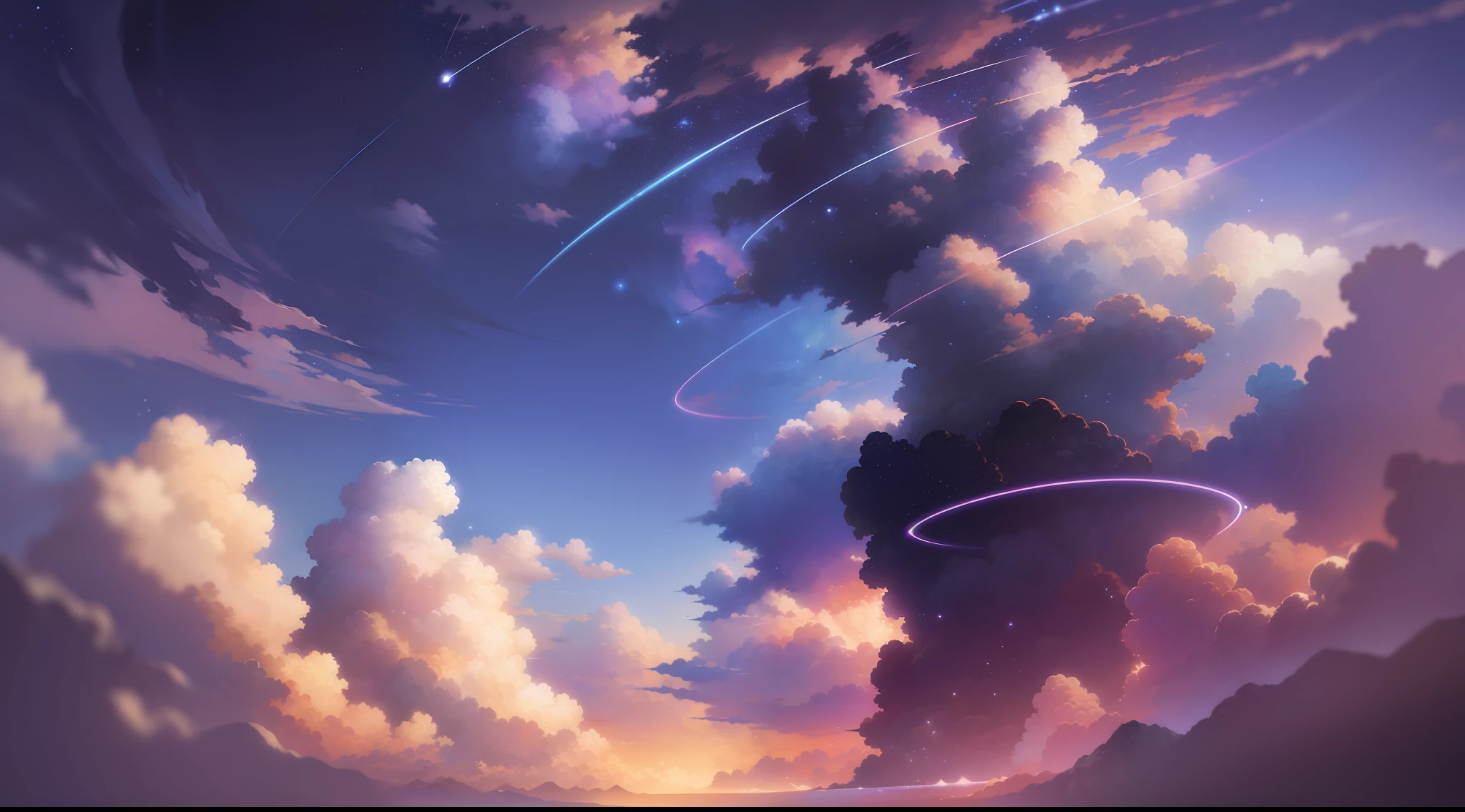 There is a picture of the sky with clouds and stars, space sky. By Makoto Shinkai, Anime Sky, Anime Clouds, Blue Sea. Makoto Shinkai, Makoto Shinkai's style, Makoto Shinkai's style, Los Tran. Inspired by the scenic background, Makoto Shinkai, Makoto Shinkai. - H 2160, summer, Makoto Shinkai concept art, tumblr, magical realism, beautiful anime scene, beautiful sky. Makoto Shinkai, ((新海誠)), anime background art, anime background, Makoto Shinkai's style, anime movie background, galaxy express, no human
