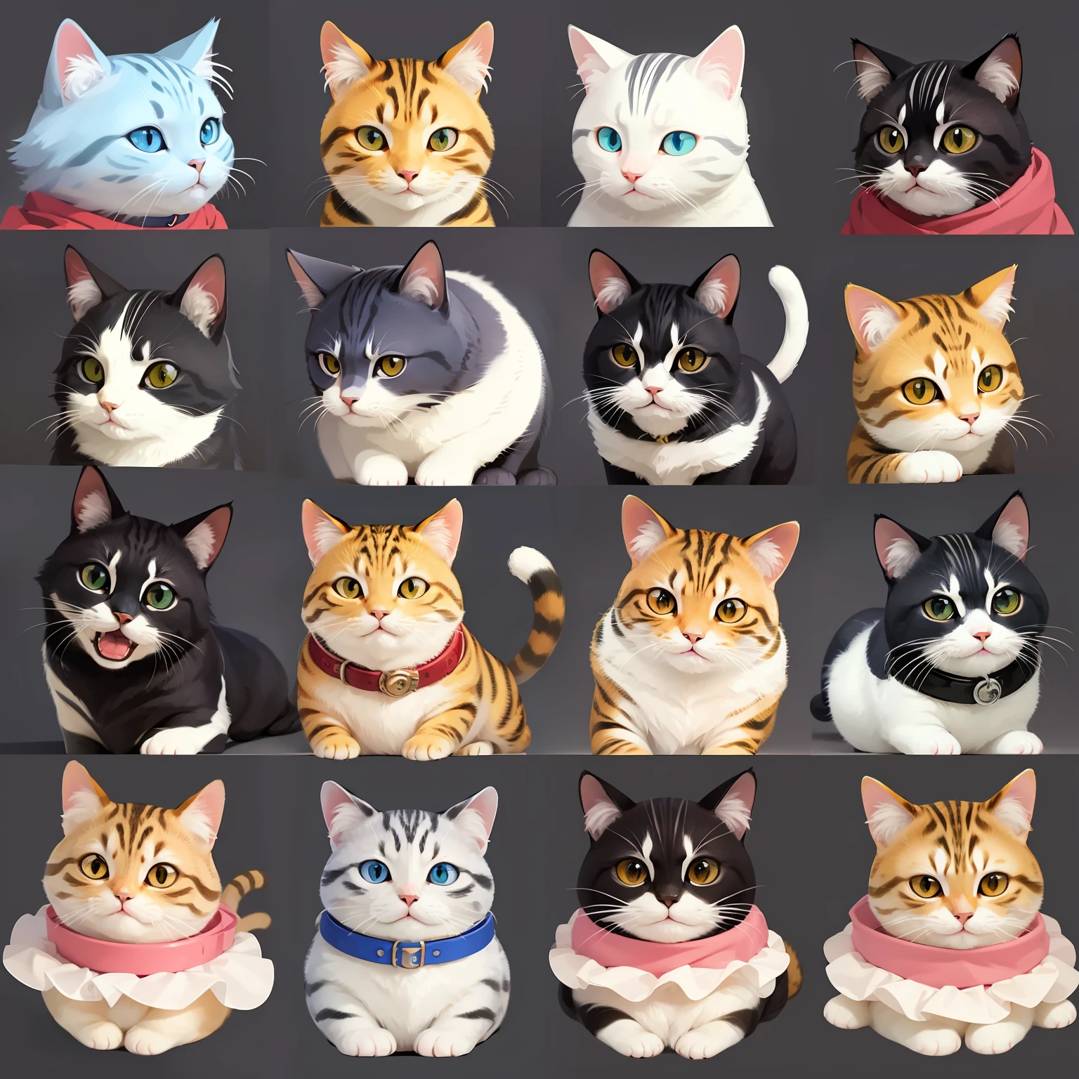 Cat character、a sticker、Various expressions