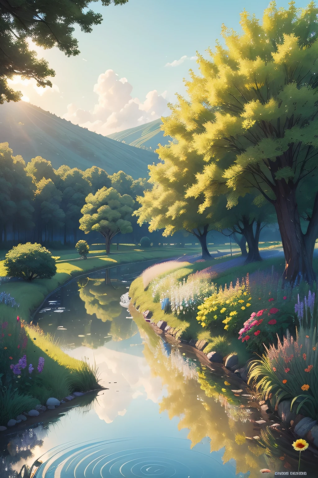 On the gentle morning of a sunny day, Life in the countryside reveals itself in all its exuberance. An enchanting scenery unfolds before the eyes, repleto de cores vivas e harmonia com a natureza.
The sky-blue sky is home to some white clouds, pintando um quadro sereno e tranquilo. A gentle breeze blows through the trees, criando uma melodia suave e relaxante. The air is pure, fresco e perfumado pelas flores que pontilham o campo com suas cores vibrantes.
A clear, crystalline stream meanders through the landscape, trazendo vida e vitalidade ao ambiente. Small fish swim happily in its waters, refletindo os raios do sol.
The lush green fields stretch as far as the eye can reach. Neles, rebanhos de ovelhas pastam tranquilamente, while the cows bathe in a small lake nearby.
A picturesque farm sits in the center of the scenery, surrounded by flowering gardens and fruit trees. The farmhouse is made of rustic wood and has a cozy charm, com um alpendre convidativo, where suspended swings invite to moments of peace and contemplation.
Ao redor da casa, A vegetable garden full of vegetables and herbs shows the care dedicated by the residents of the countryside to the cultivation of healthy and organic food. Buzzing bees work diligently in nearby hives, polinizando as flores e produzindo mel doce e delicioso.
Perto dali, A family of farmers works together, colhendo o que a terra generosamente lhes oferece. Rostos sorridentes mostram a alegria de viver em harmonia com a natureza e o orgulho em cultivar o alimento que nutre a todos.
No horizonte, montanhas majestosas se erguem, vestindo-se com um manto verde de florestas. Ali, a vida selvagem prospera, with curious animals lurking among the trees and birds soaring through the skies.
Ao entardecer, The sky is painted with orange and pink tones, As the sun sets on the horizon. O aroma da lenha queimando na lareira permeia o ar, and a feeling of warmth fills the heart d