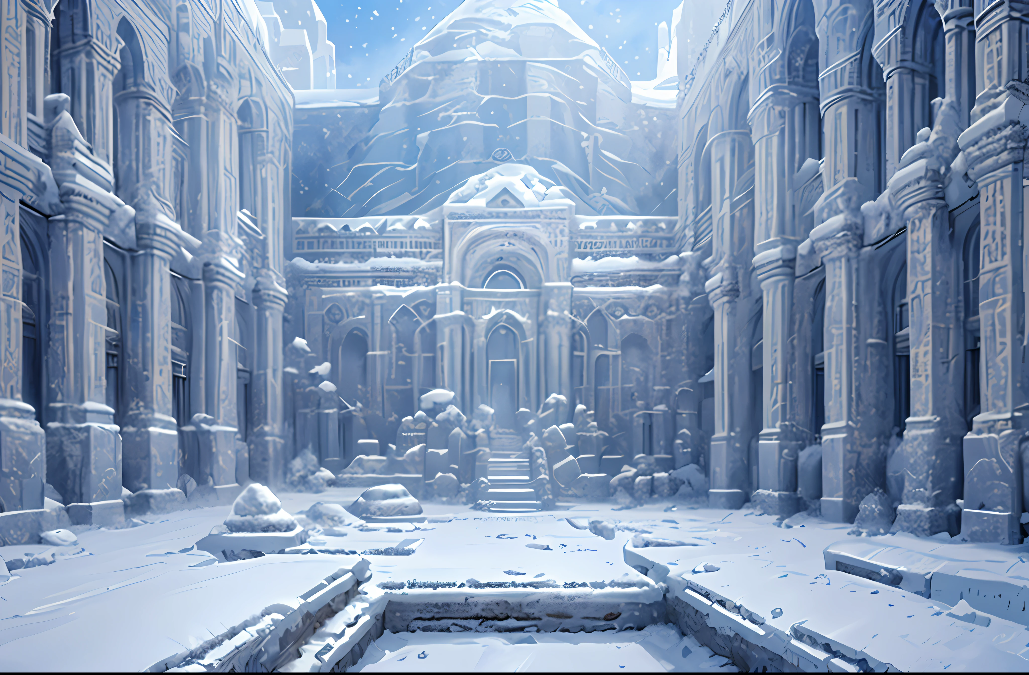 The Lost Snow Country，Syracuse，Land of Snow，Palace of Ice，pixelart，（complexdetails：1.12），hdr，（complexdetails，hyper-detailing：1.15），（Natural skin texture，ultra-realistic realism，softlighting，sharp：1.2），Critical vision, ultra-realistic realism