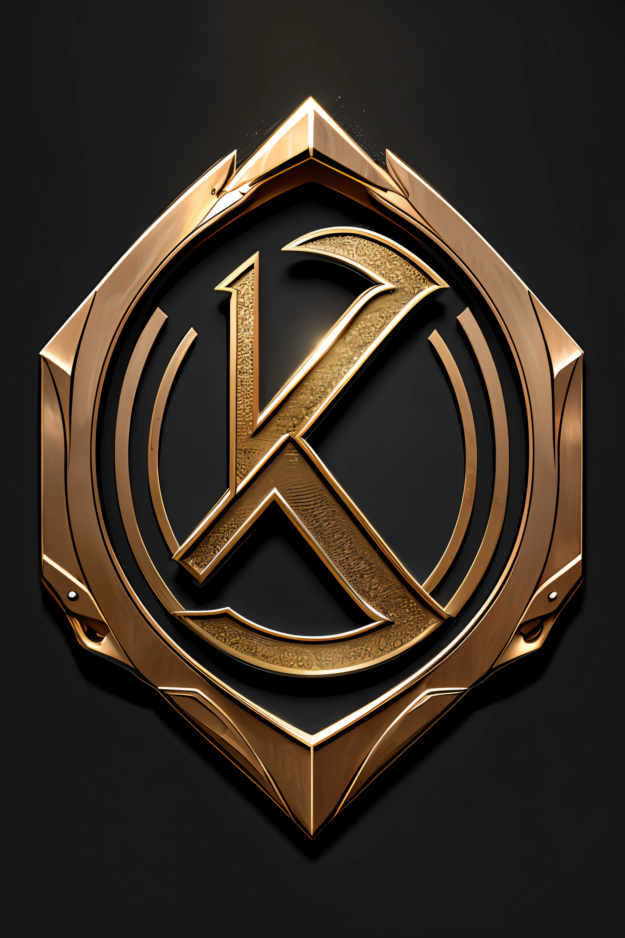 Unpublished logo, cromada, brilhante, metal, com as letras A I