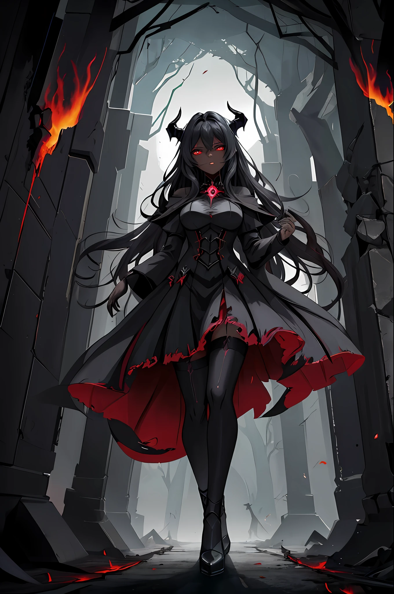 (dark skin), (demon horns), large breasts,
Immortal temptation takes over my mind
Condemned
Fallen weak on my knees, summon the strength
Of mayhem
I am the storm that is approaching
Provoking black clouds in isolation
I am reclaimer of my name
Born in flames, I have been blessed
My family crest is a demon of death
Forsakened, I am awakened
A phoenix's ash in dark divine
Descending misery
Destiny chasing time
Inherit the nightmare, surrounded by fate
Can't run away
Keep walking the line between the light
Led astray
Through vacant halls I won't surrend5r
The truth rev5aled in eyes of ember
We fight through fire and ice forever
Two souls once lost, and now they remember
I am the storm that is approaching
Provoking black clouds and isolation
I am reclaimer of my name
Born in flames, I have been blessed
My family crest is a demon of death
Forsakened, I am awakened
A phoenix's ash in dark divine
Descending misery
Destiny chasing time
Disappear into the night
Lost shadows left behind
Obsession's pulling me
Fading, I've come to take what's mine
Lurking in the shadows under veil of night
Constellations of blood pirouette
Dancing through the graves of those who stand at my feet
Dreams of the black throne I keep on repeat
A derelict of darkness, summoned from the ashes
The puppetmaster congregates all the masses
Pulling strings, twisting minds as blades hit
You want this power? Then come try and take it
Beyond the tree
Fire burns
Secret love
Bloodline yearns
Dark minds embrace
Crimson joy
Does your dim heart
Heal or destroy?
Bury the light deep within
Cast aside, there's no coming home
We're burning chaos in the wind
Drifting in the ocean all alone