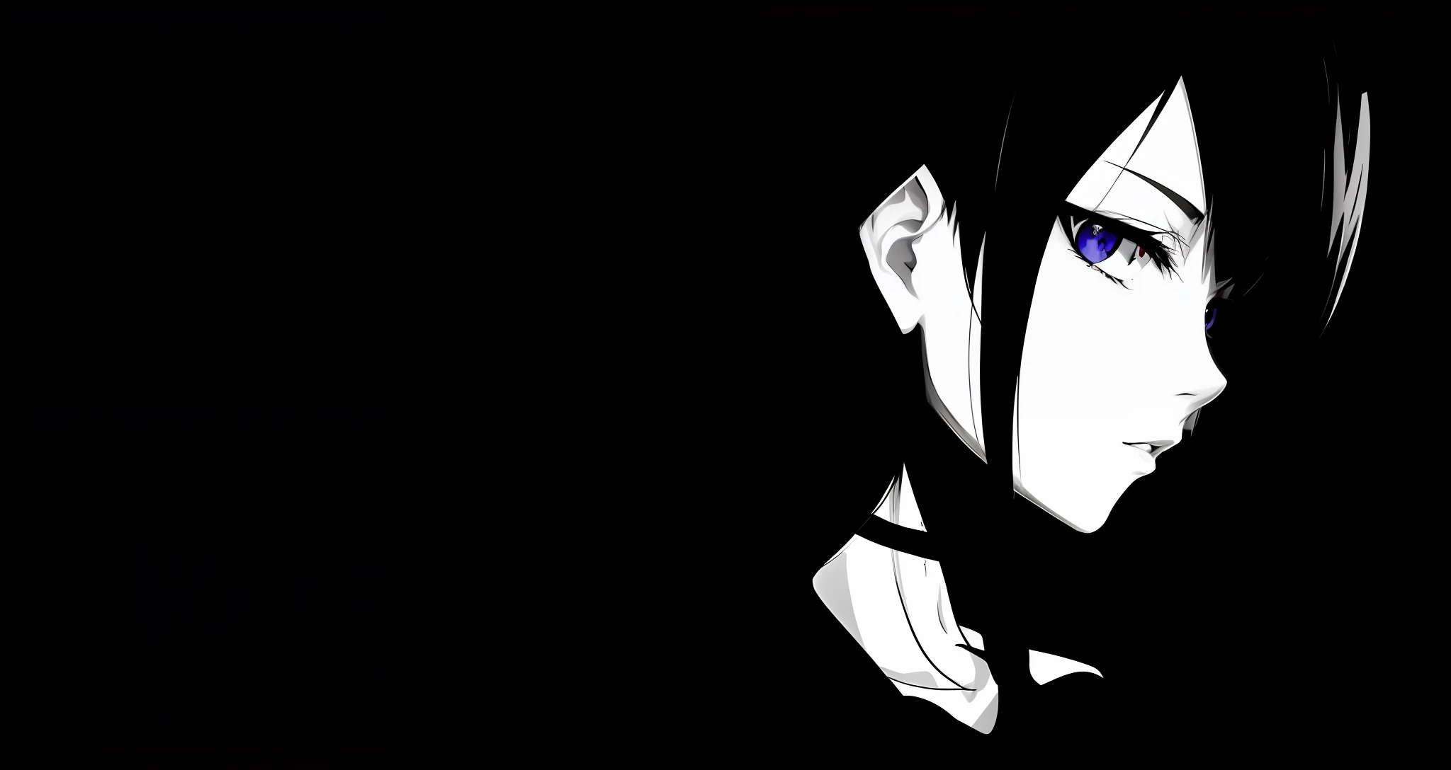 anime, preto e branco, menina anime, olho, Hair, fundo preto, 4 k manga wallpaper, Papel de parede anime 4k, sasuke uchiha, style mix of æon flux, papel de parede anime ultra hd, anime wallpaper, 4k anime wallpapers, Anime Wallpaper 4k, Melhor Anime 4K Konachan Wallpaper, Anime Wallaper, preto e branco de alto contraste