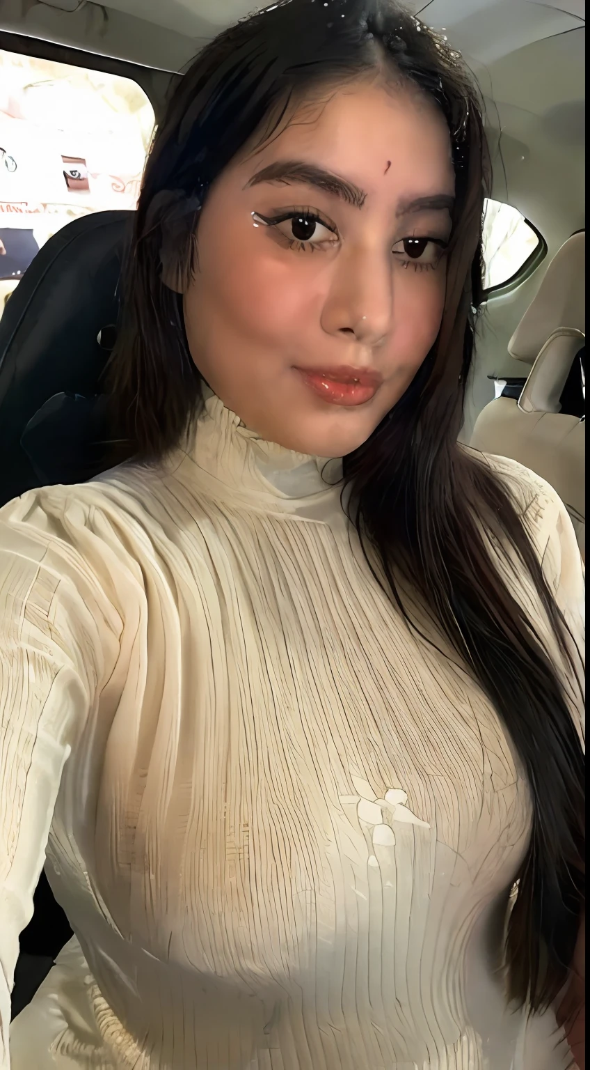 ((melhor qualidade, 8k, obra-prima:1.3)), foco:1.2, Beleza Corporal Perfeita:1.4, butt:1.2, ((cabelo delicado)), (vestido de camisola:1.1) , (carro esportivo, rua: 1.2), Textura altamente detalhada do rosto e da pele, olhos detalhados, 二重まぶた, clareamento da pele, seios grandes, sorrir, Usando colares, rings, People sitting in cars with their buttocks up, NSFW