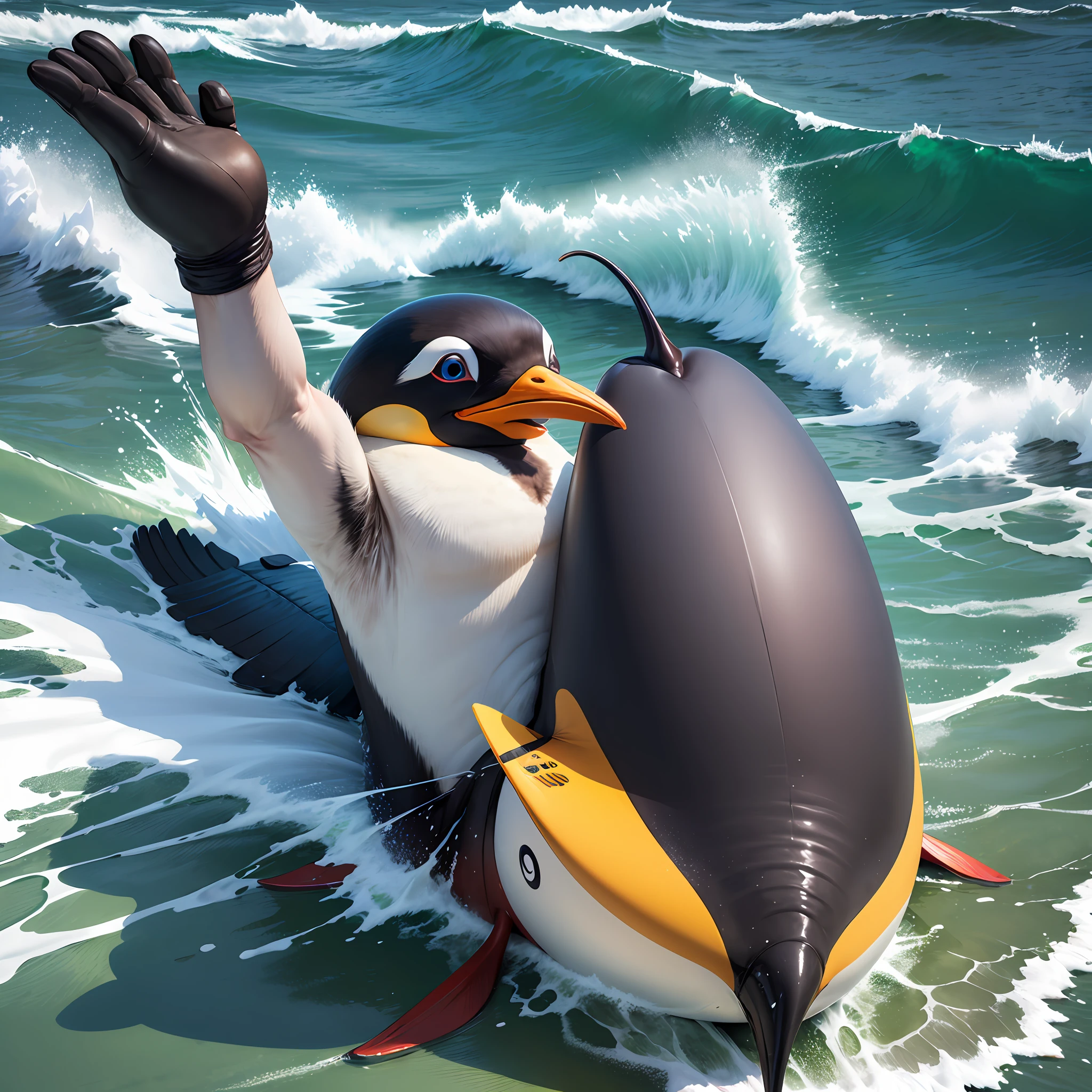 Um pinguim navegando na internet