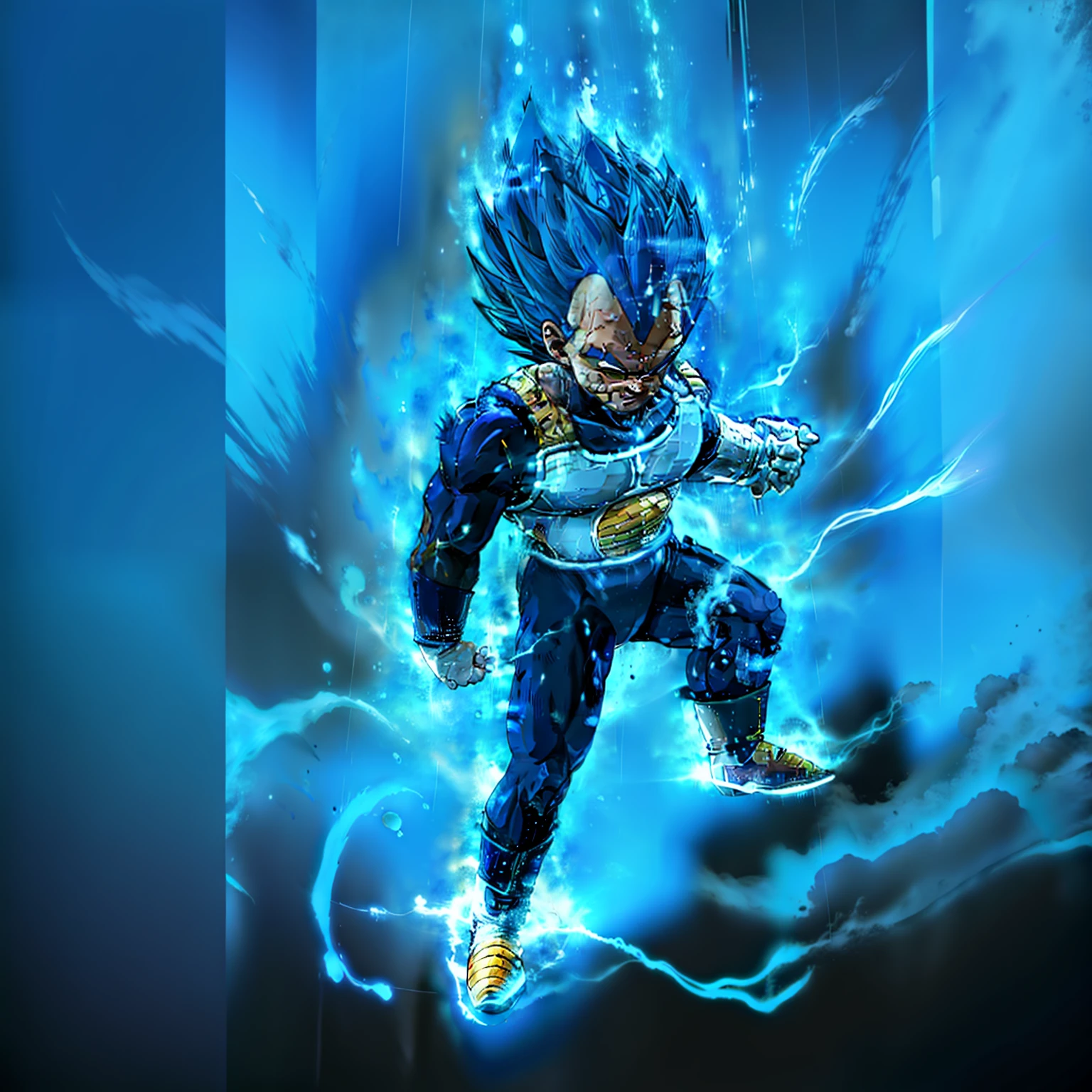 Vegeta em super saiyajin blue