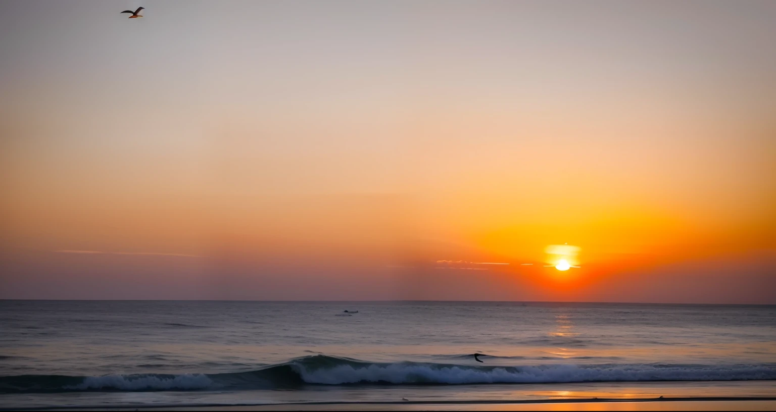 ((masterpiece)), (realistic), (sunset:1.2), (seascape:1.2), (colorful sky), (seagulls:1.1), (beach:1.1), (waves:1.1), (rocks:1.1), (boats:1.1), (reflection:1.2), (silhouette:1.2), (harbor:1.2), (peaceful:1.1), (serene:1.1), (tranquil:1.1), (calming:1.1), (harmonious:1.2),
The sun was setting over the horizon, painting the sky in a breathtaking array of colors. Shades of pink, orange, and yellow blended together to create a vibrant and colorful sky. Seagulls flew gracefully overhead, their wings casting shadows on the calm waters below. The beach was a peaceful and serene place, with waves gently lapping at the shore. Smooth rocks scattered along the coastline, providing a perfect spot for a quiet moment of reflection. Boats floated in the harbor, their masts creating silhouettes against the colorful sky. The reflection of the sky in the water created a harmonious and tranquil atmosphere. As the sun disappeared below the horizon, the sky turned darker, but the sense of calm remained, leaving a feeling of peacefulness and contentment.