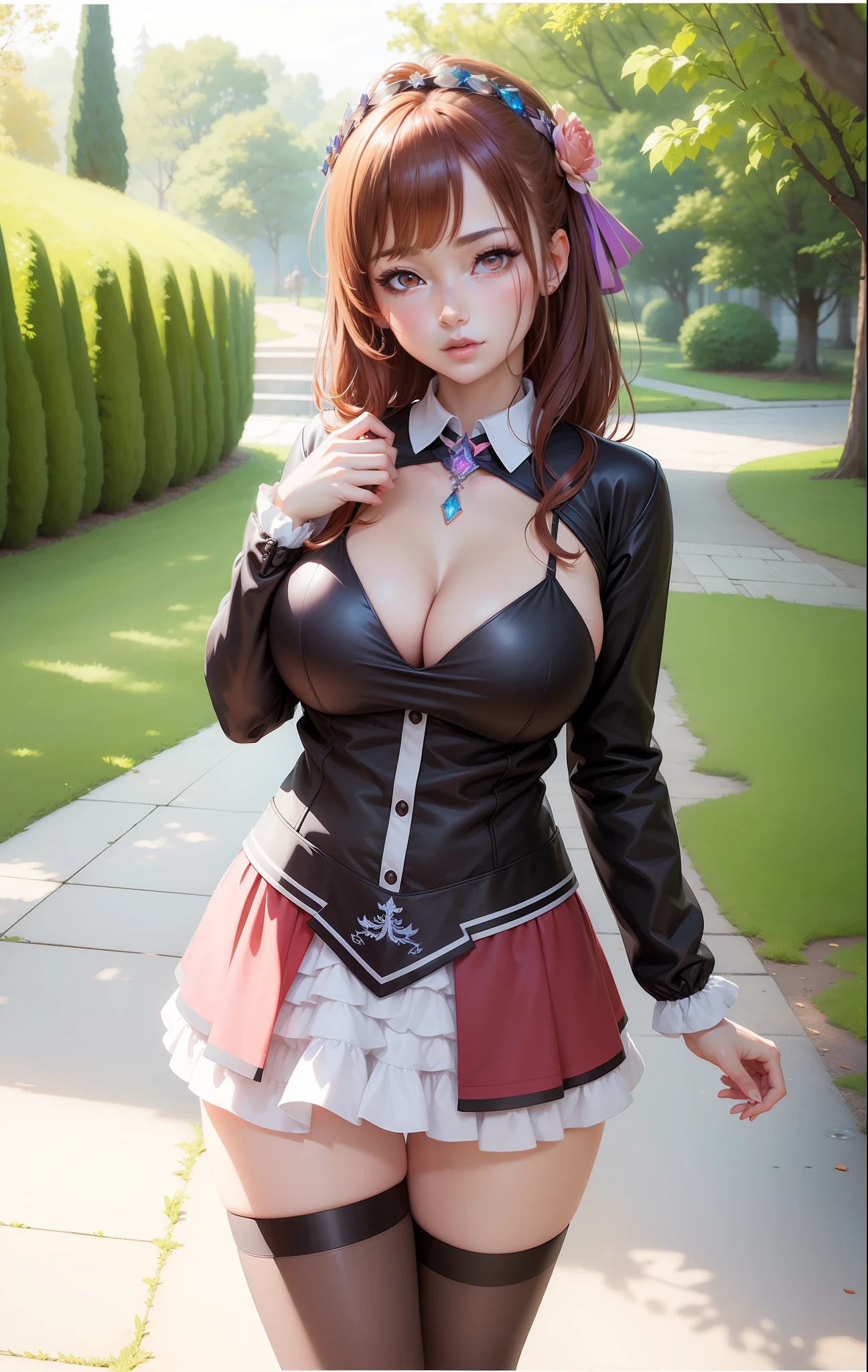 (masterpiece), (high-level image quality), (ultra-detailliert), (illustratio), (1girl in), animesque、anime styled、Close up portrait of woman with amber hair、Very beautiful glowing eyes, Like crystal clear glass、Summer clothes、4K high-definition digital art、stunning digital illustration、Stunning 8K artwork、colorfull digital fantasy art、Colorful and bright、beautiful digital works of art、Colorful Digital Anime Art、Portrait of beautiful woman、8K HD Digital Wallpaper Art、