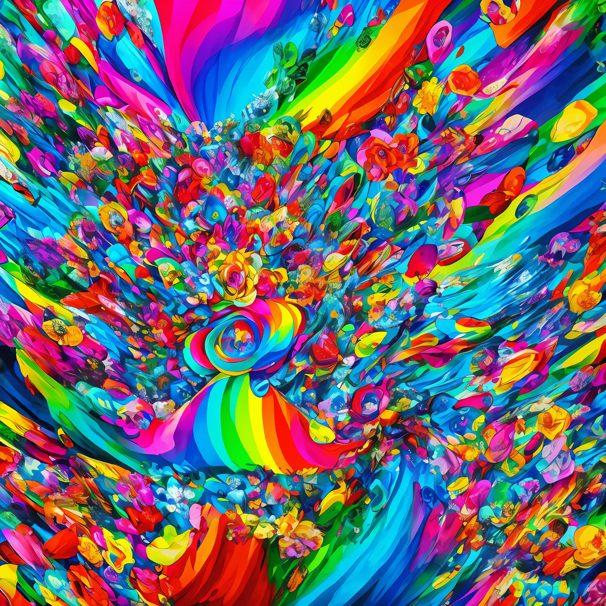 Colorful album cover, escrito "cores"