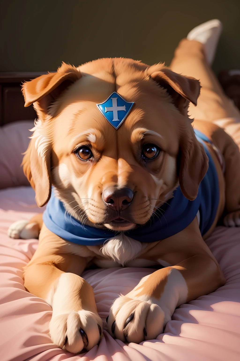 crie um desenho infantil de um super cachorro