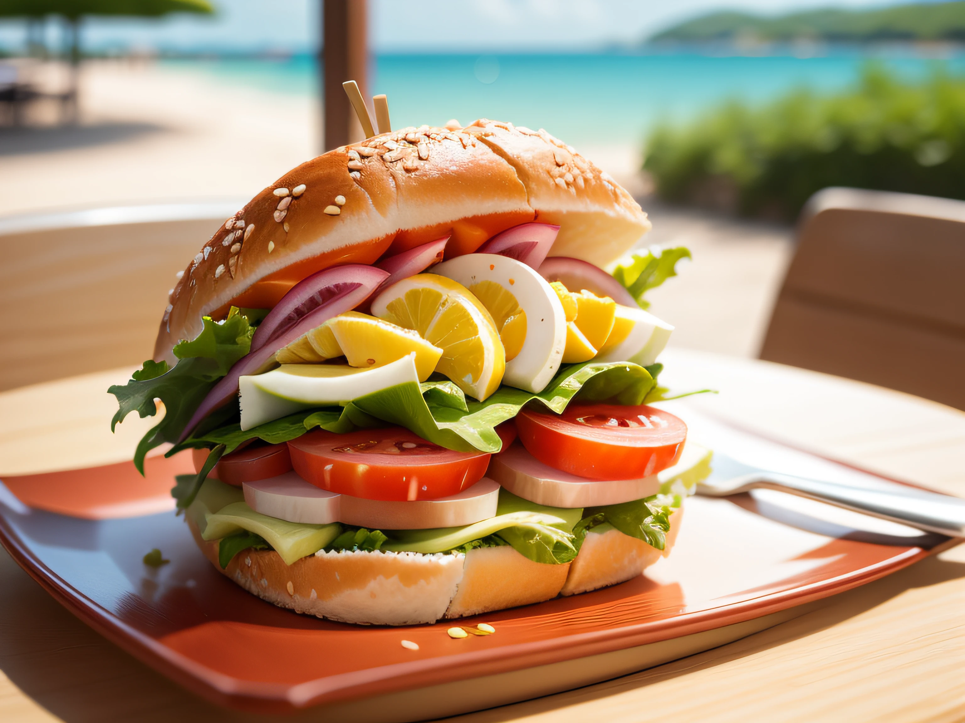 Summer sandwiches、No humans、kitchin、depth of fields、(blurry backround))、 ​masterpiece、top-quality、The ultra-detailliert