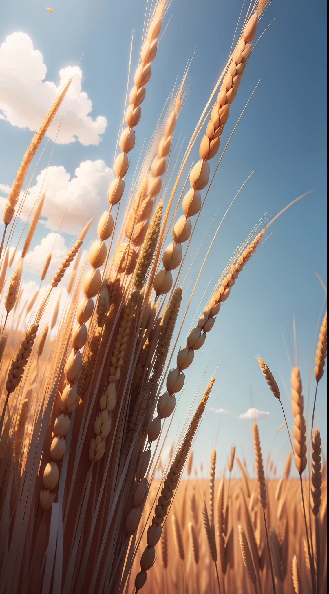 Autumn,Wheat,Blue sky。