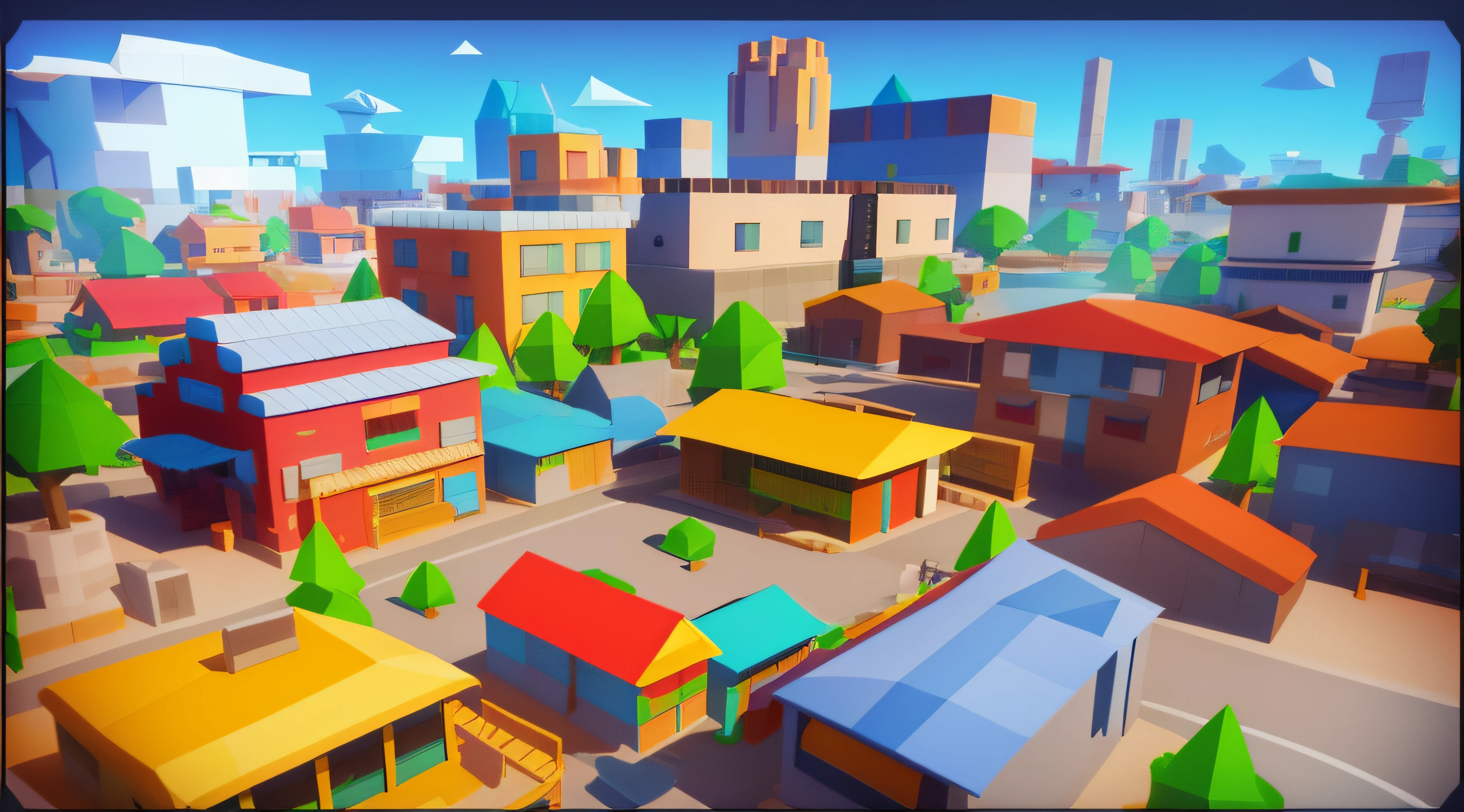 Lowpoly Cidade dos desenhos animados