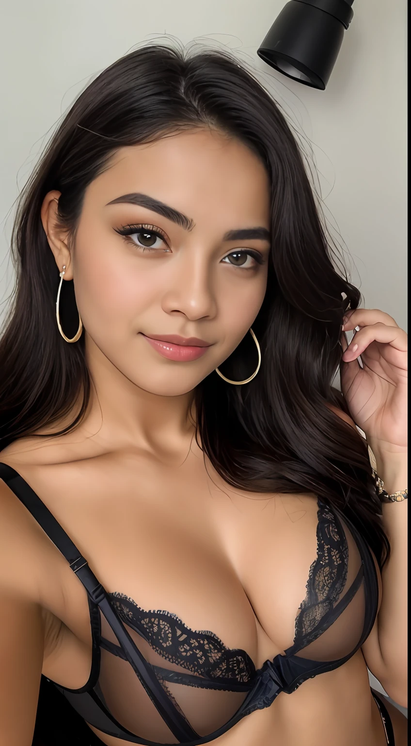 Foto RAW em sequencia, uma foto de uma adolescente anos, (((mostrando lingua))), ((vestindo lingerie preto)) rosto detalhado, planos de fundo detalhados pouco desfocados, luzes naturais, HDR, foto realista, foto profissional, flerte com o espectador, visual sexy, fotorrealista, Linda, pele natural, 8k UHD, alta qualidade, filmic grain, Fujifilm XT3