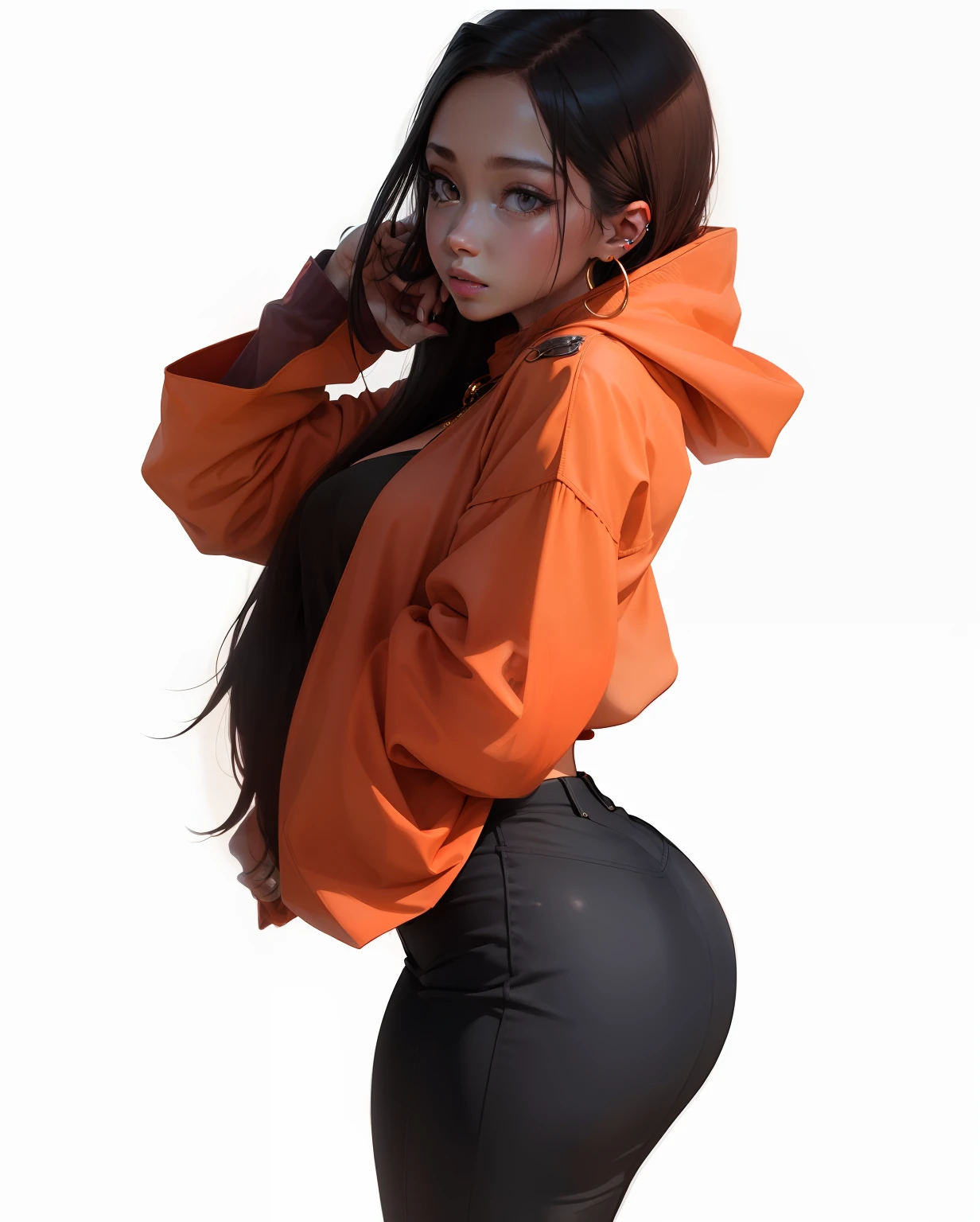 1girl, reba, solo, earrings, jewelry, long_hair, upper_body,