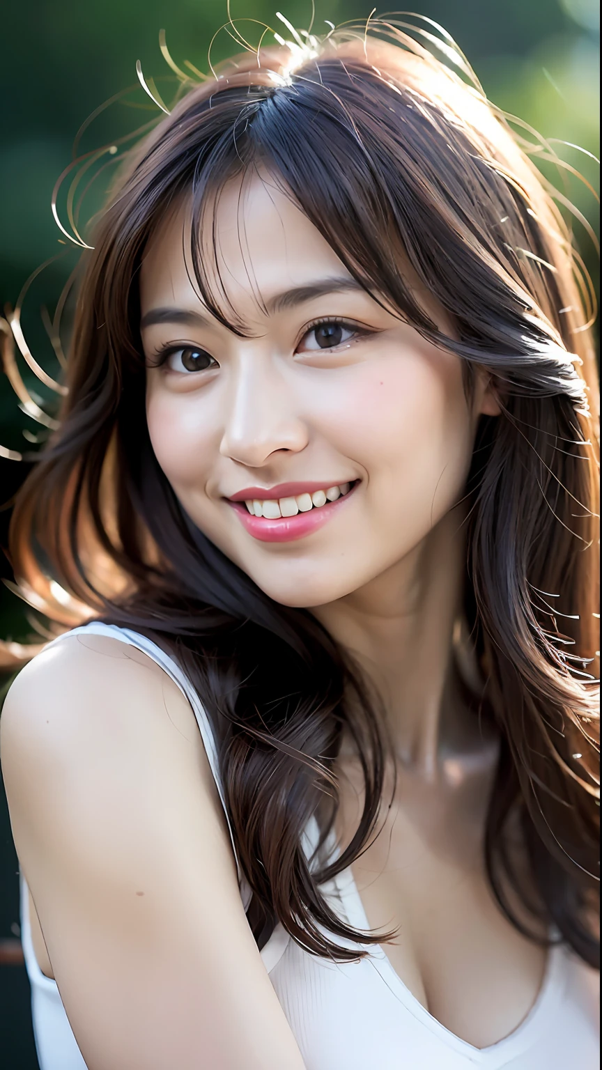 (8k, best quality, masterpiece:1.2), (realistic, photo-realistic:1.37), ultra-detailed, 1 girl,cute, solo, (nose blush),(smile:1.15),(closed mouth) small breasts,beautiful detailed eyes, (long hair:1.2),floating hair NovaFrogStyle, upper body, nipples