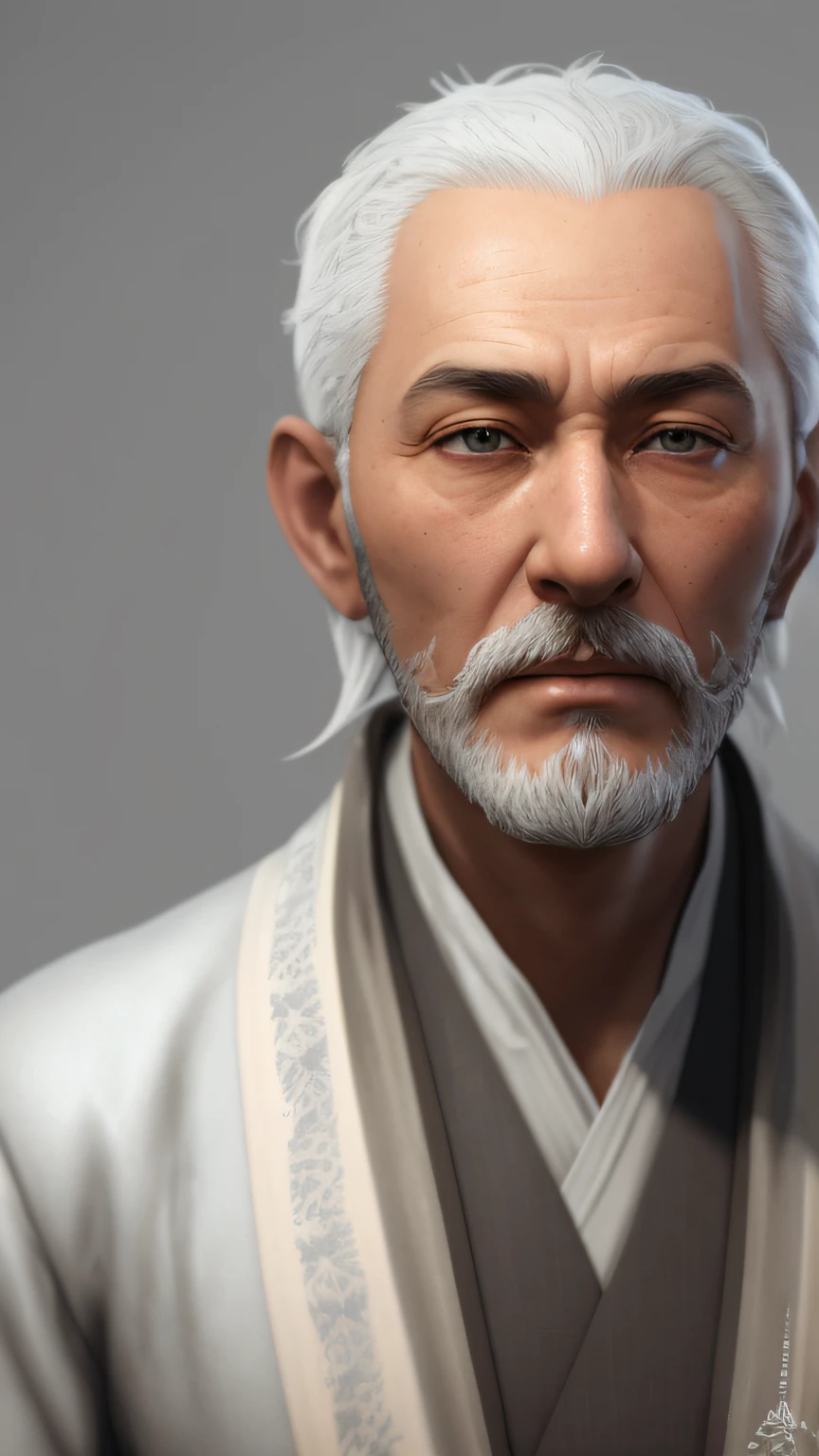 "Arafad white-bearded man image,8K rendered portraits,akihiko yoshida,unreal-engine,Ultra-detailed portraits,8K highly detailed face,3d render senior artist,closeup character portrait,Japanese 3D 8K super delicate,Highly detailed VFX portrait,character portrait closeup,Extremely fine detail in light and shadow,The expression is delicate and vivid,The tattoo texture is clearly visible"