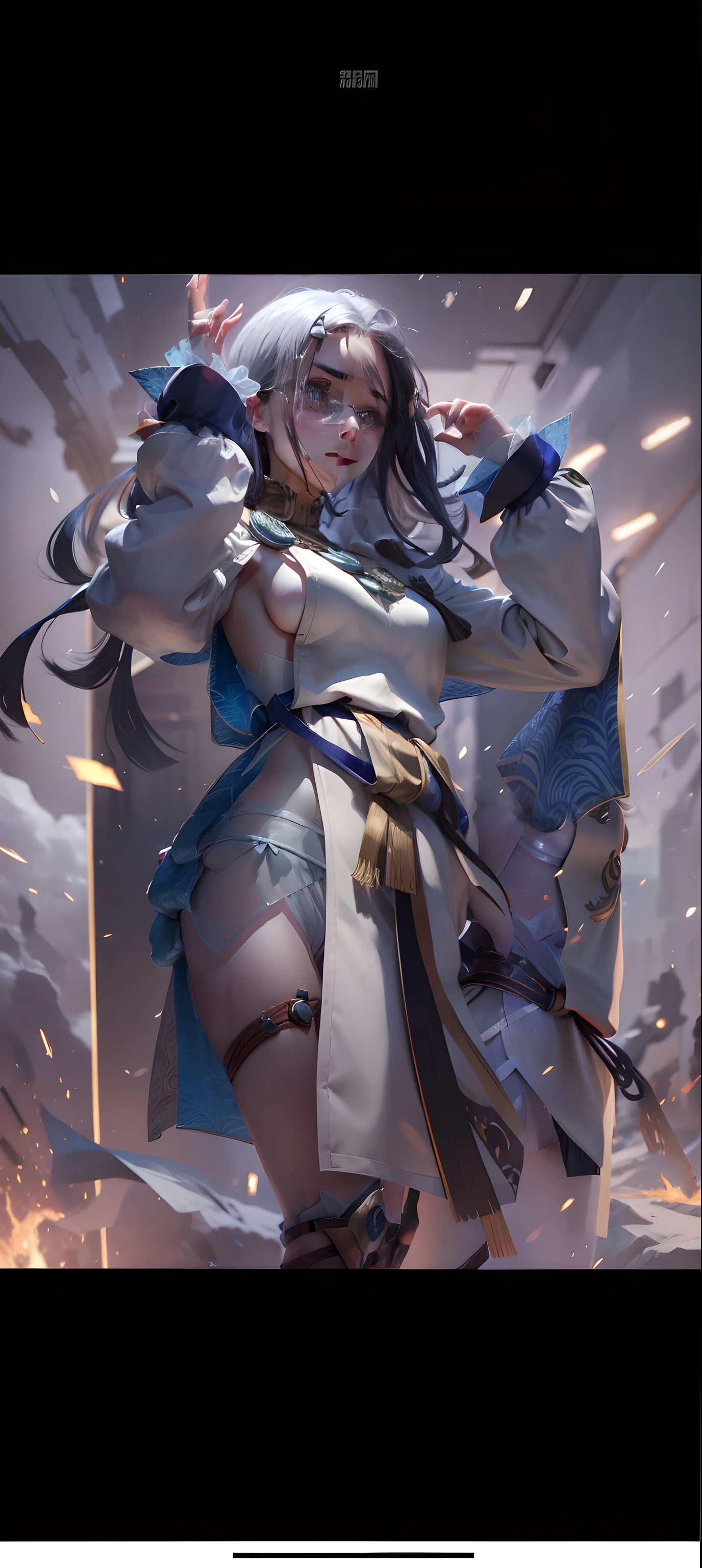 Need,tmasterpiece,whaite hair,Golden eyes,Manteau blanc,Look up,The upper part of the body,Hairline,Fair skin,SideBraid,sabre,eye glass