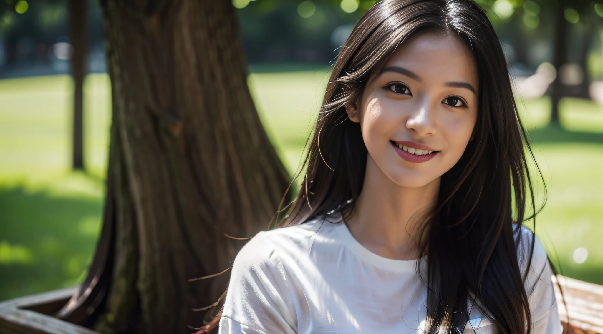 realistic,(photorealistic:1.4),masterpiece,best quality,top quality,ultra high res,1girl,solo,lighting,photorealistic,long hair,black hair,seductive smile,beautiful detailed eyes,((standing)),(depth of field),perfect lighting,natural lighting,.