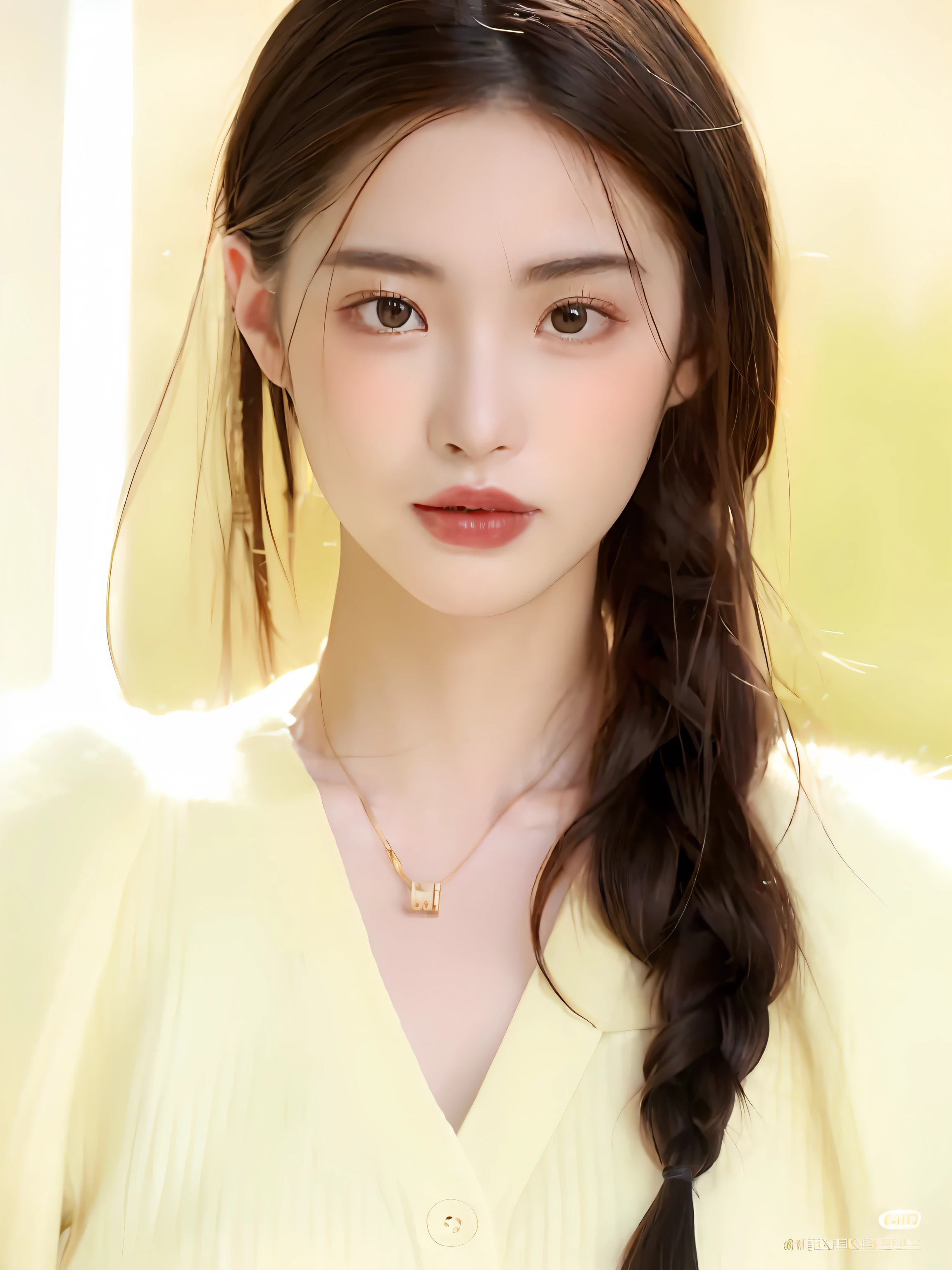 a close up of a woman with long hair wearing a sweater, gorgeous chinese models, inspired by Ma Yuanyu, ruan jia beautiful!, young cute wan asian face, inspired by Zhang Yan, Inspired by Tang Yifen, dilraba dilmurat, inspired by Hua Yan, Inspired by Huang Ji, xintong chen, cute delicate face, xision wu