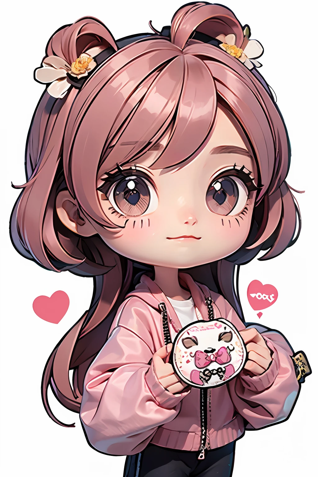Mulher bonita Chibi , cabelo loiro grande com rosas Chibi , desenhista Chibi , chibi