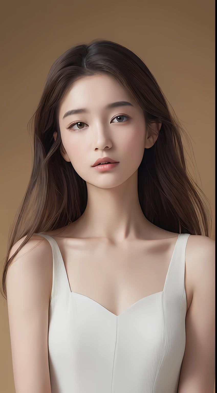 ((top-quality、8k、masterpiece:1.3))、1girl in、Beautiful woman emphasizing slender abs:1.3、(random hair styles:1.2)、Extra WhiteTThe shirt、Super detailed face、detailedeyes、二重まぶた、hairarmpits