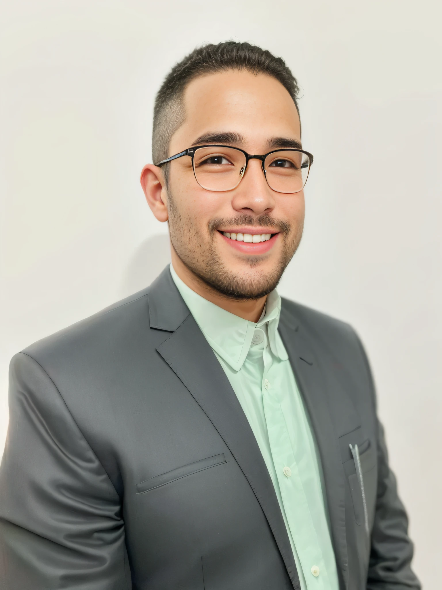 Smiling man in a suit and glasses standing in front of a white wall, david rios ferreira, daniel mirante, andres rios, icaro carvalho, caio santos, Carmelo Blandino, victor maristane, Henry Alvim Correa, José Moncada, imagem profissional, danilo torres, Miguel Iglesias