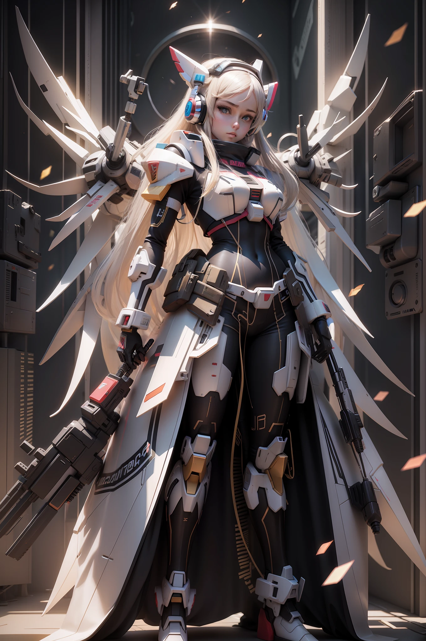 Female, real, 3d, Gundam, neon, headphone,