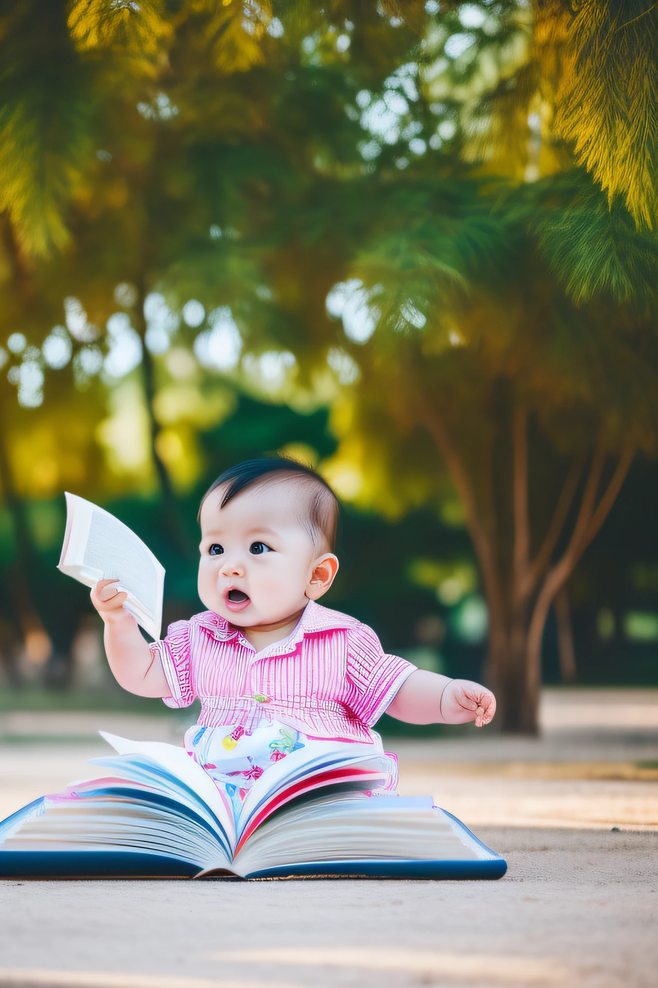  girl sitting on the ground reading a book, reading new book, close up portrait shot, reading under a tree, portrait shooting, Reading a book, shutter inventory, Beginner, children's, children's storybook, reading the book about love, photo shot, Holding a book, well edited, kid, Portrait photo, author：Bernardino May