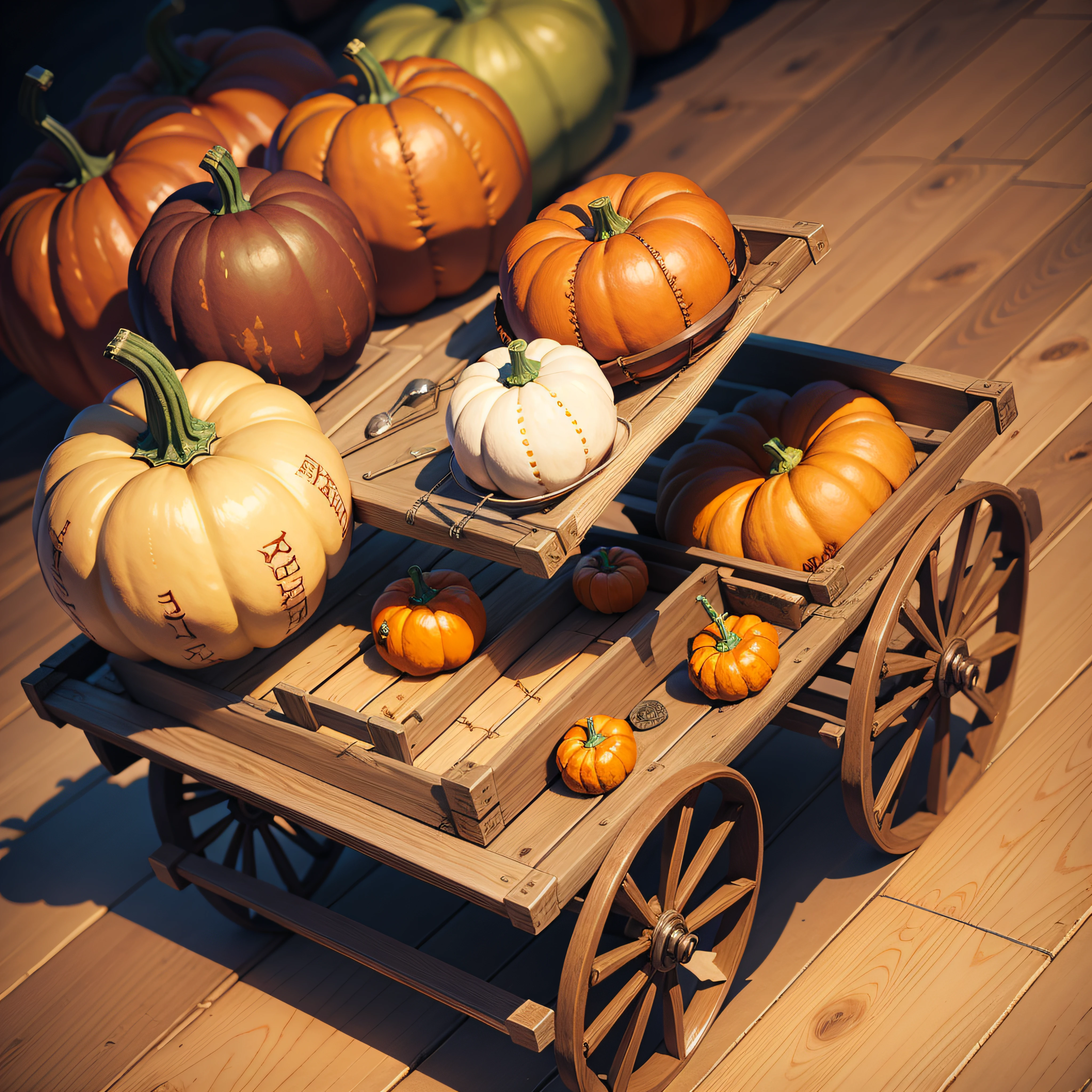Pumpkin cart,stitching