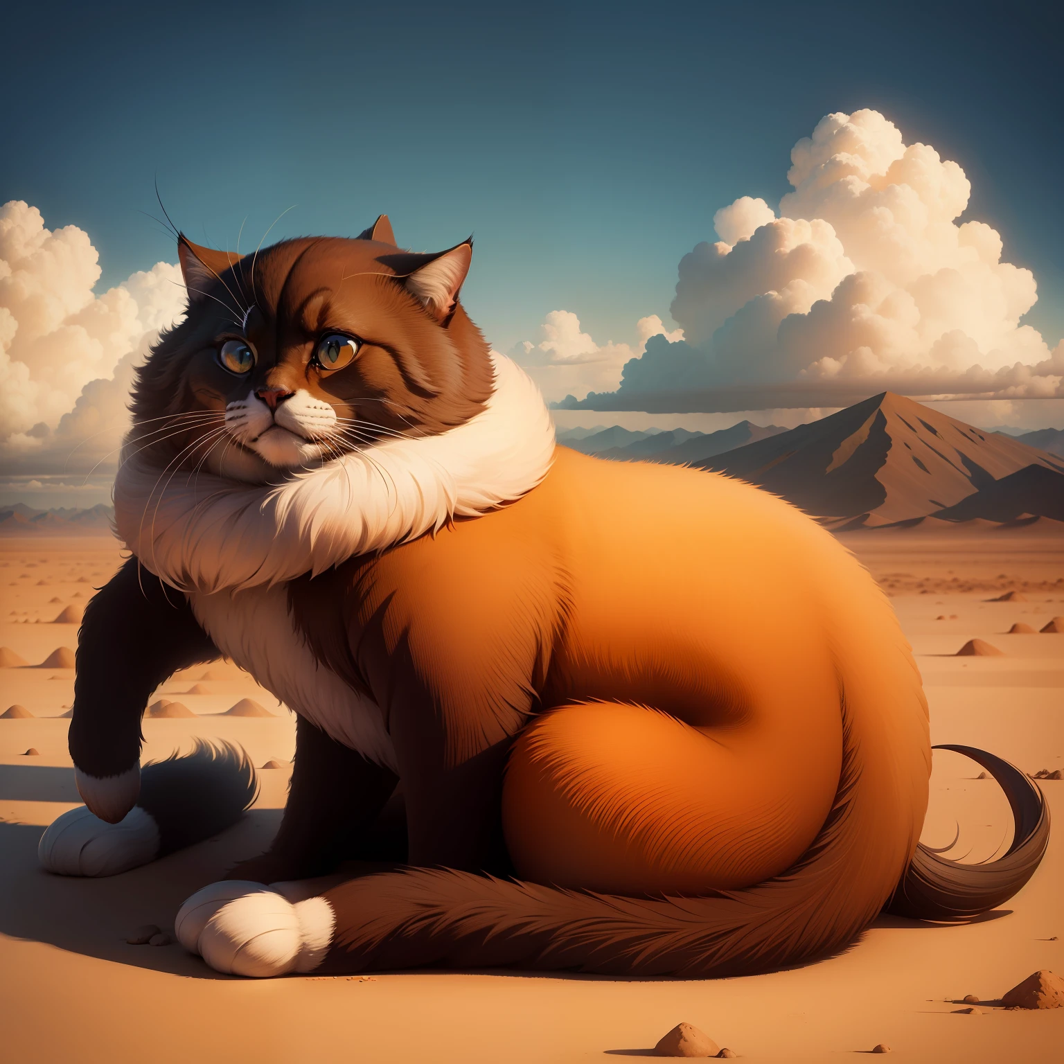 Nostalgic, warm and comfortable, surrealist steppe