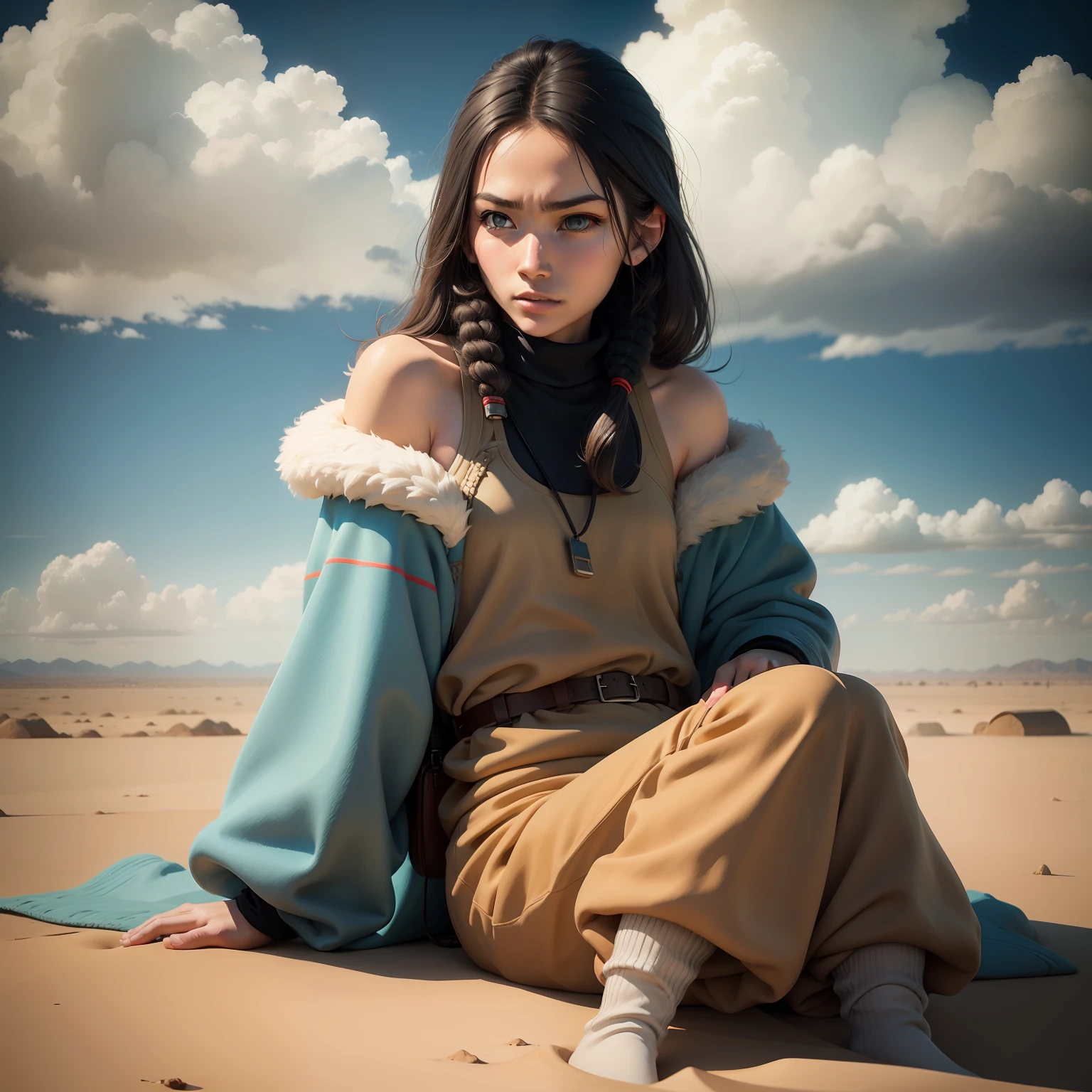 Nostalgic, warm and comfortable, surrealist steppe