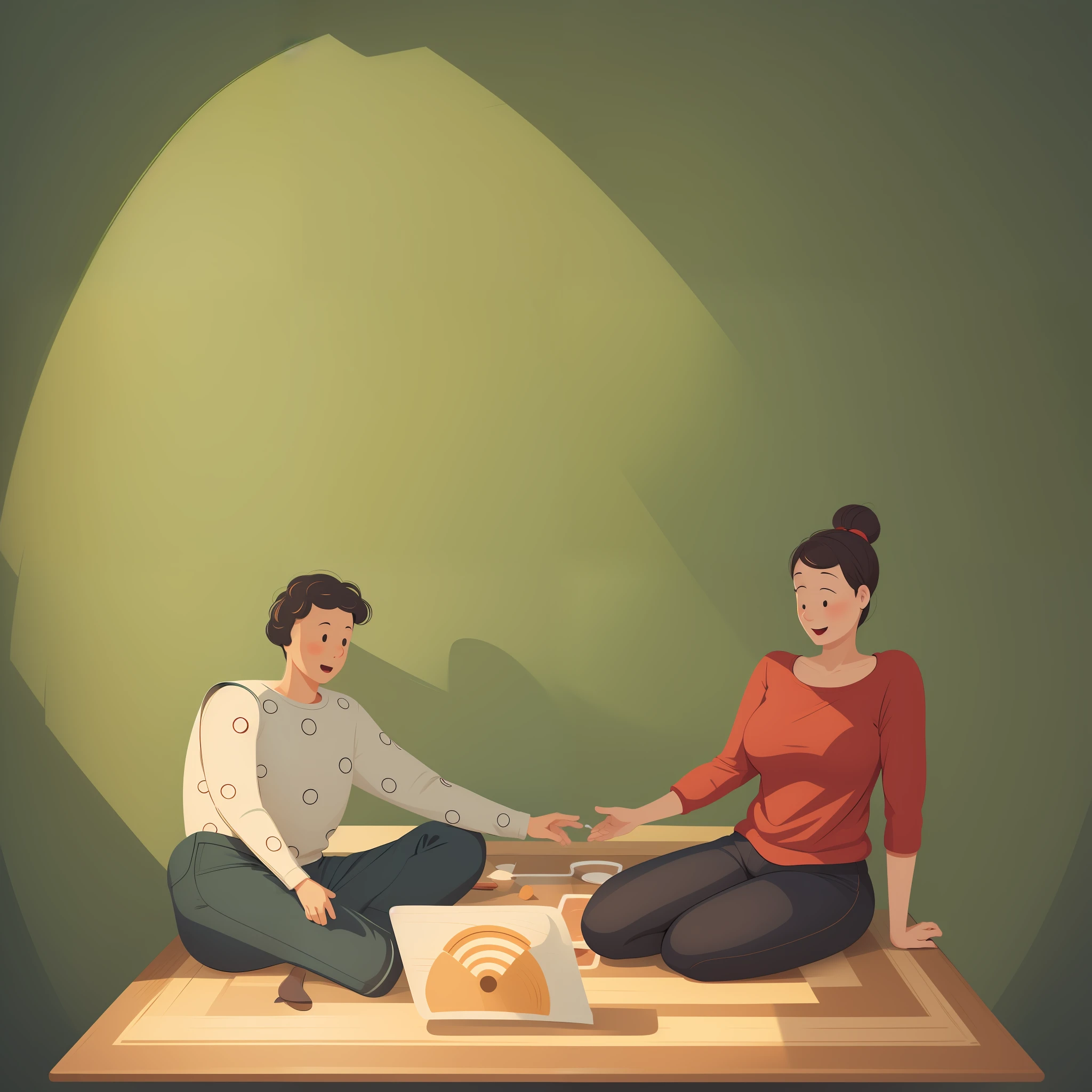 Two people eating together at the table, the people inside eat, there is a casserole on the table, chicken soup in the casserole, flat cartoon illustration, casserole chicken soup cartoon, chicken soup in a casserole happy family, HD illustration, exciting illustration, flat illustration, eating chicken, cartoon illustration, children's book illustration, dinner, cooking, detailed 2D illustration, commercial illustration, children's book illustration, full color illustration, 2D illustration