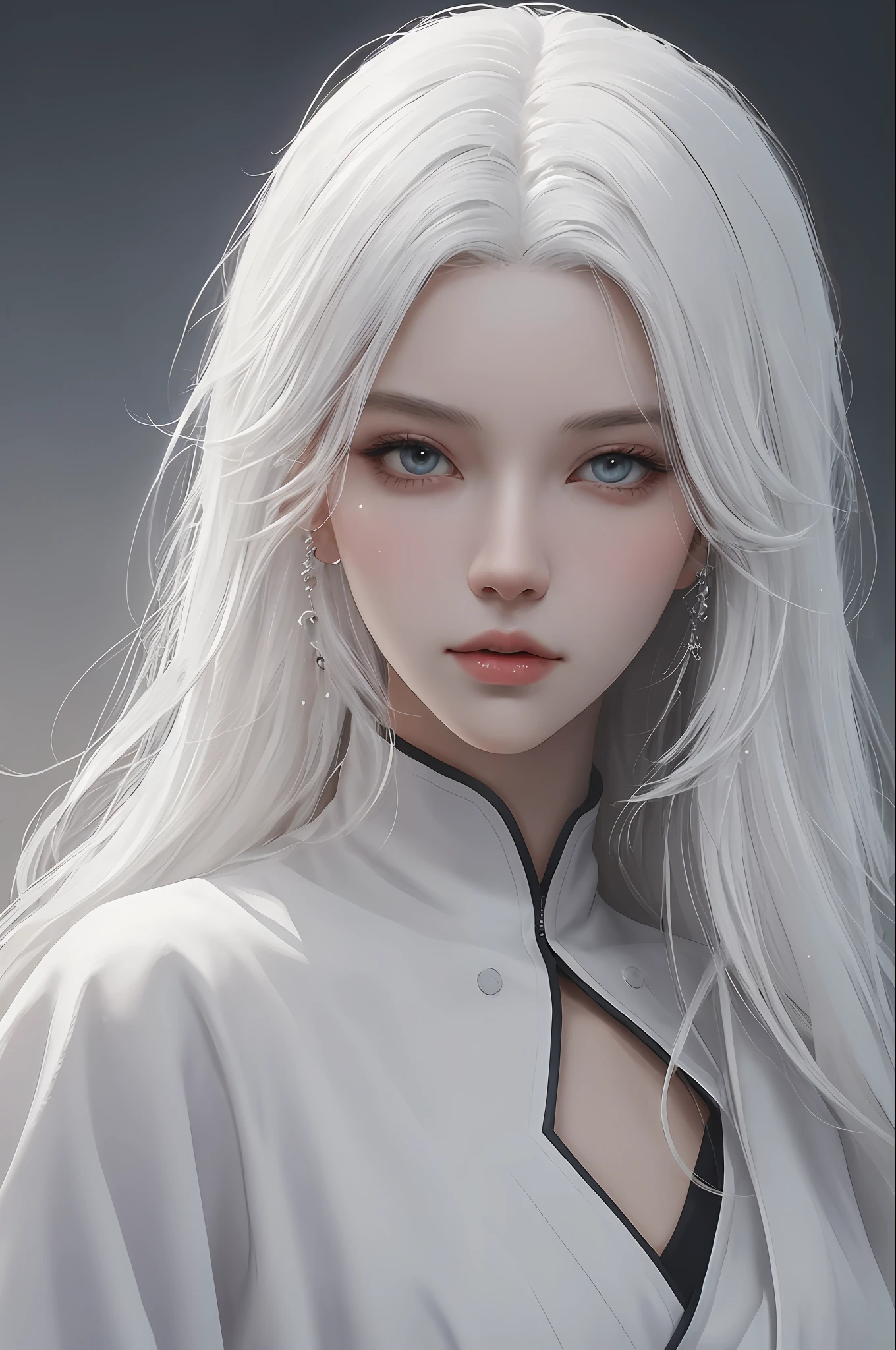 a close up of a woman with white hair and a white mask, beautiful character painting, guweiz, artwork in the style of guweiz, white haired deity, by Yang J, epic exquisite character art, stunning character art, by Fan Qi, by Wuzhun Shifan, guweiz on pixiv artstation